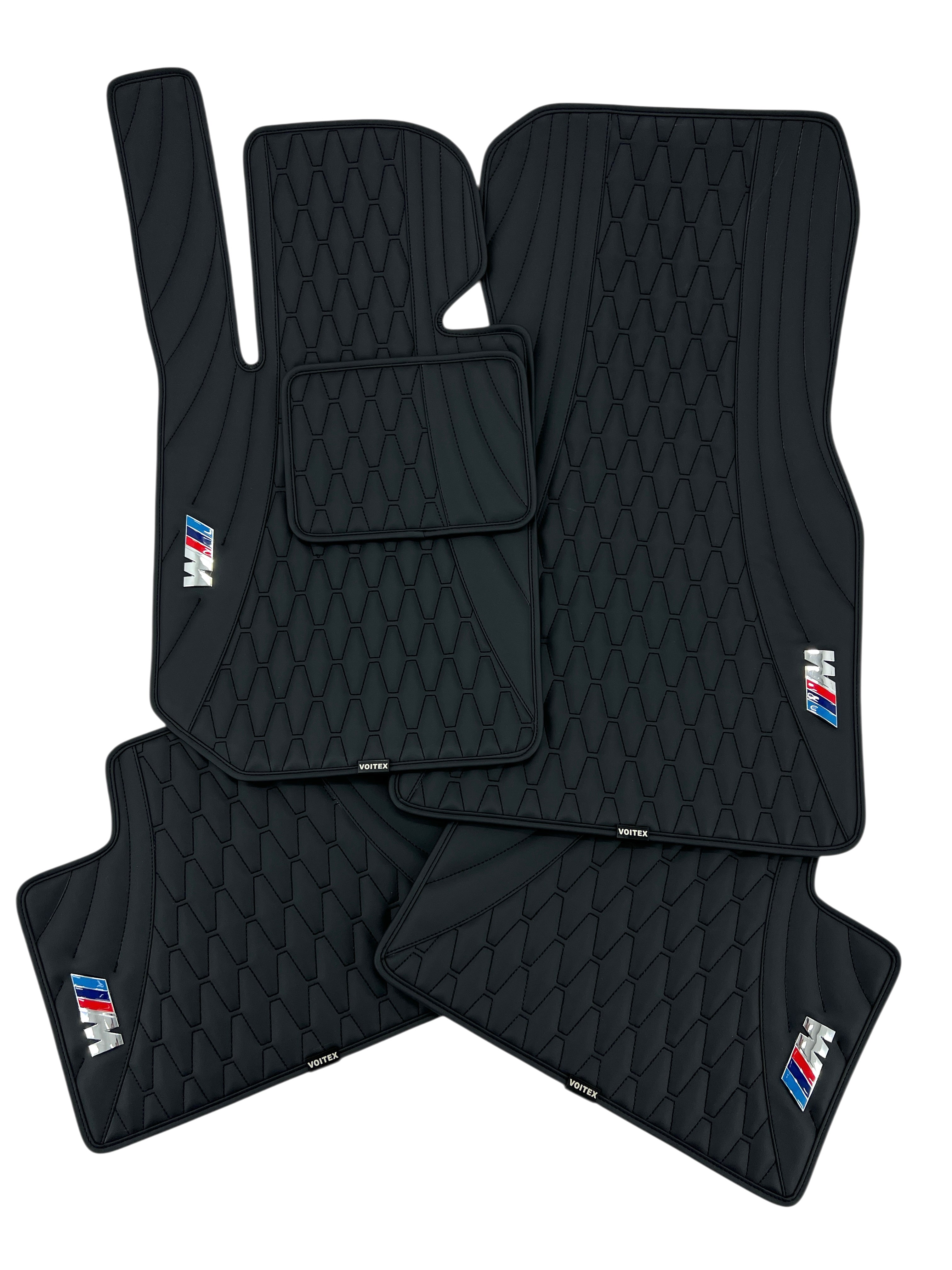 Luxury Custom Floor Mats for BMW with a metal “M” logo