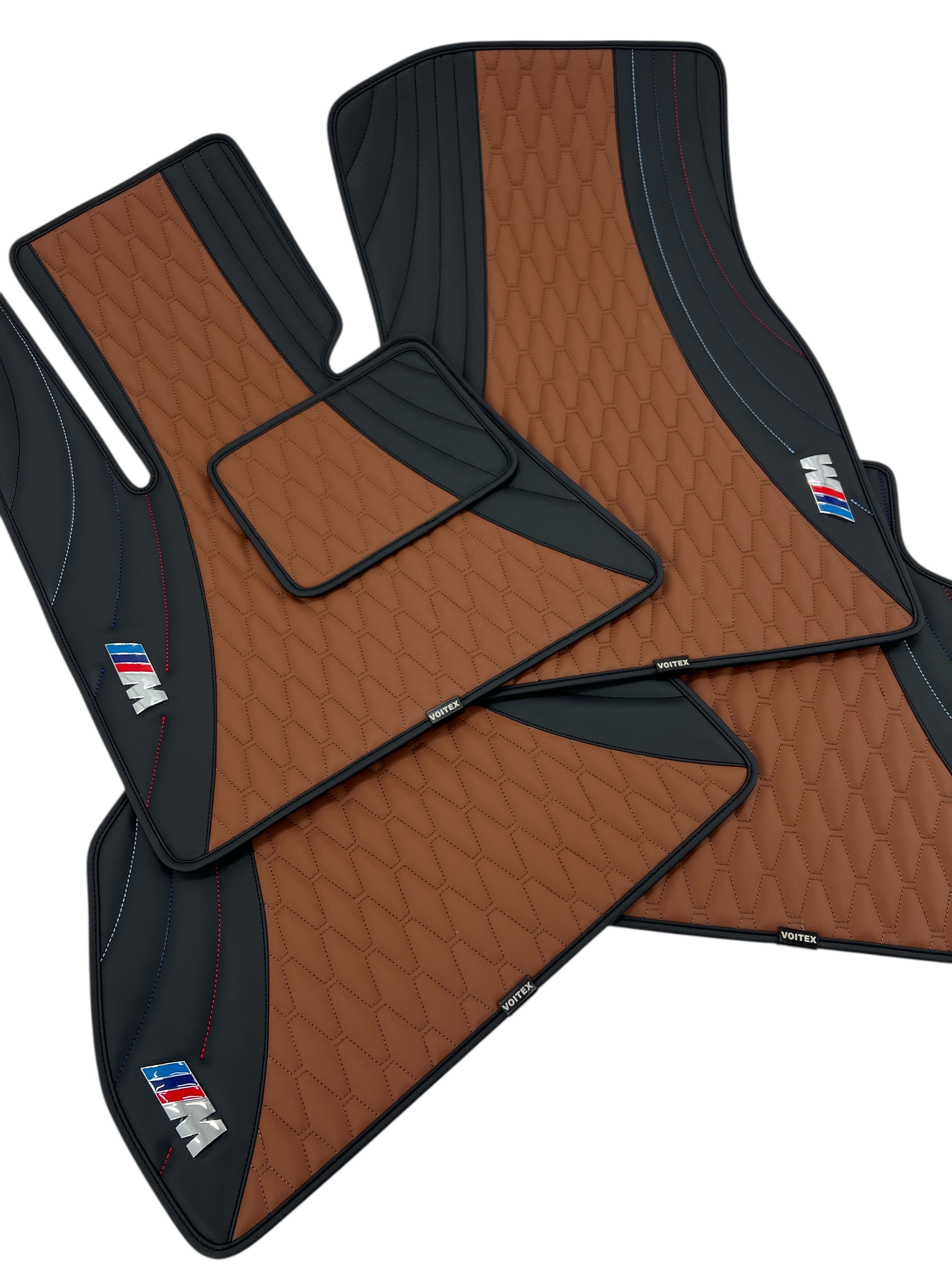 Luxury Custom Floor Mats for BMW with a metal “M” logo