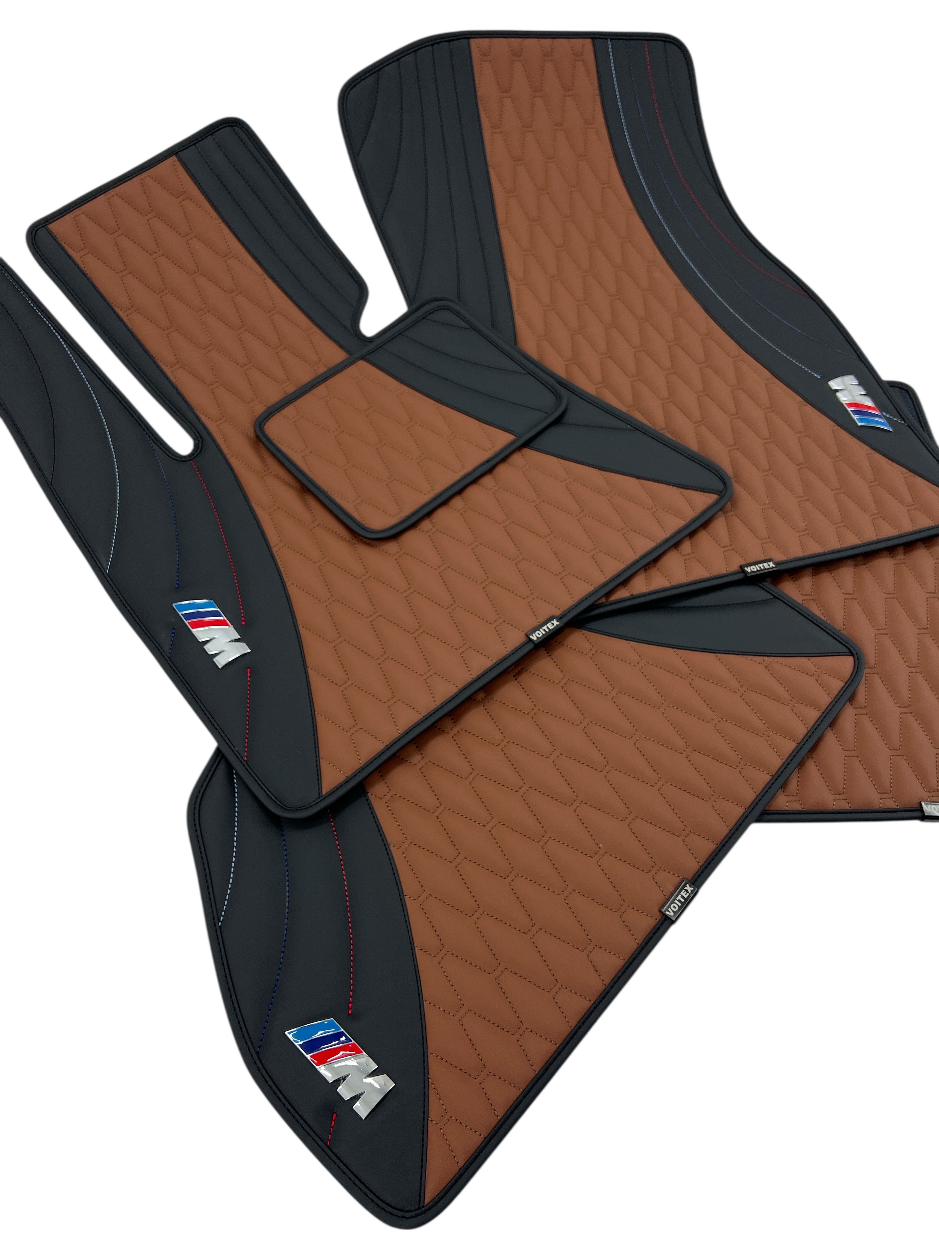 Luxury Custom Floor Mats for BMW with a metal “M” logo