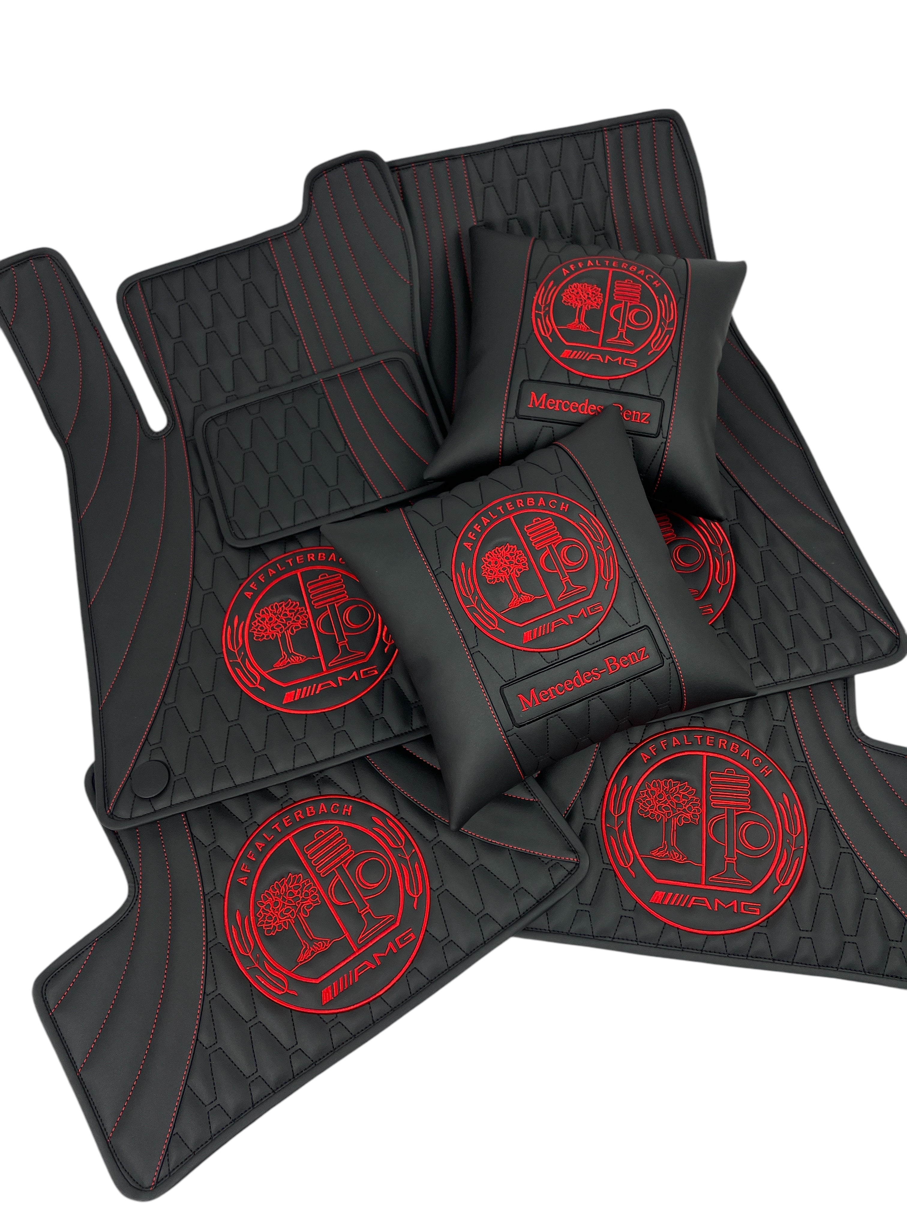 Luxury Custom Floor Mats for Merсedes AMG plus a trunk mat and pillows as a gift