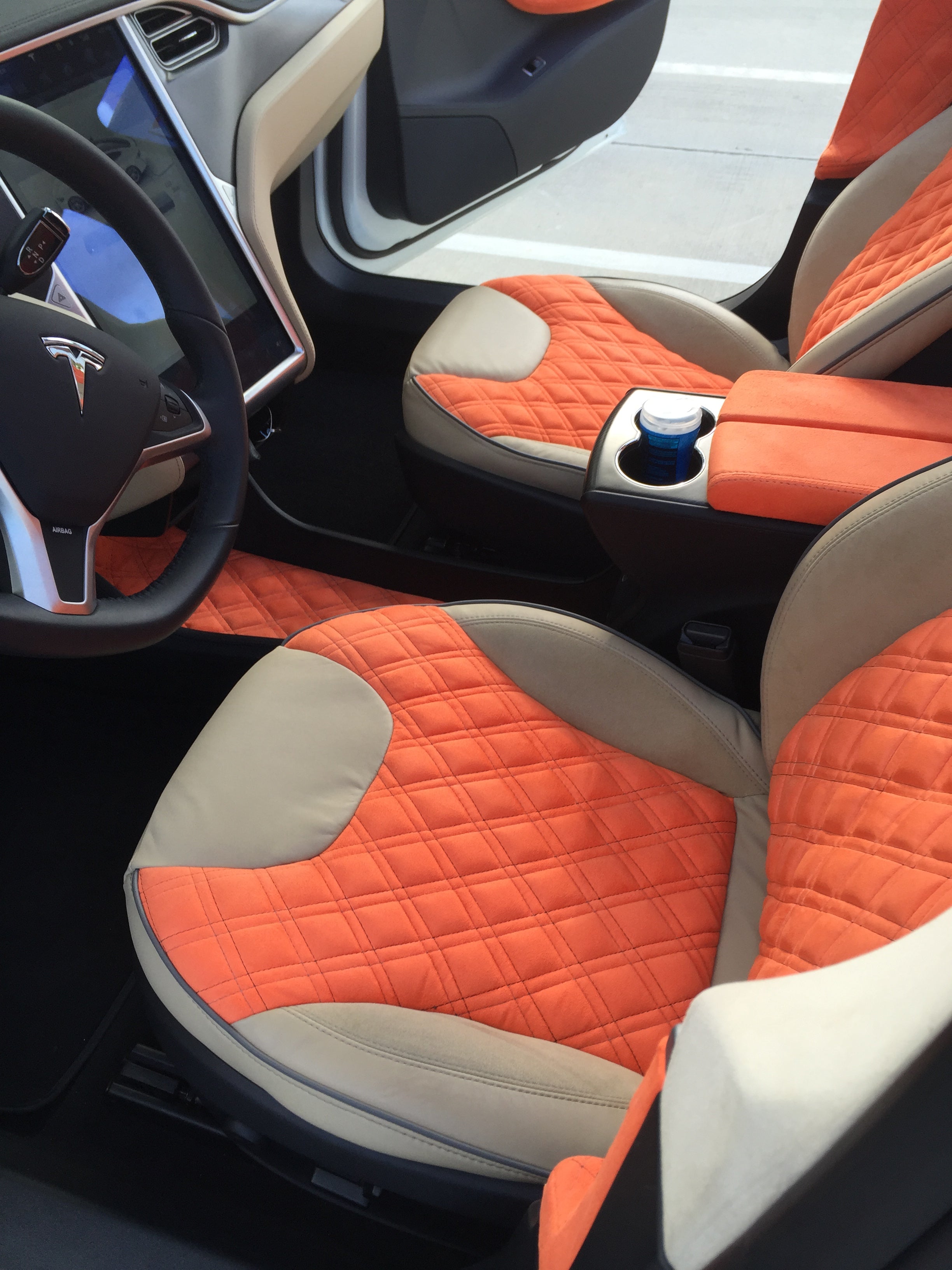 Luxury Custom Floor Mats for Tesla Model S 2013 front mats