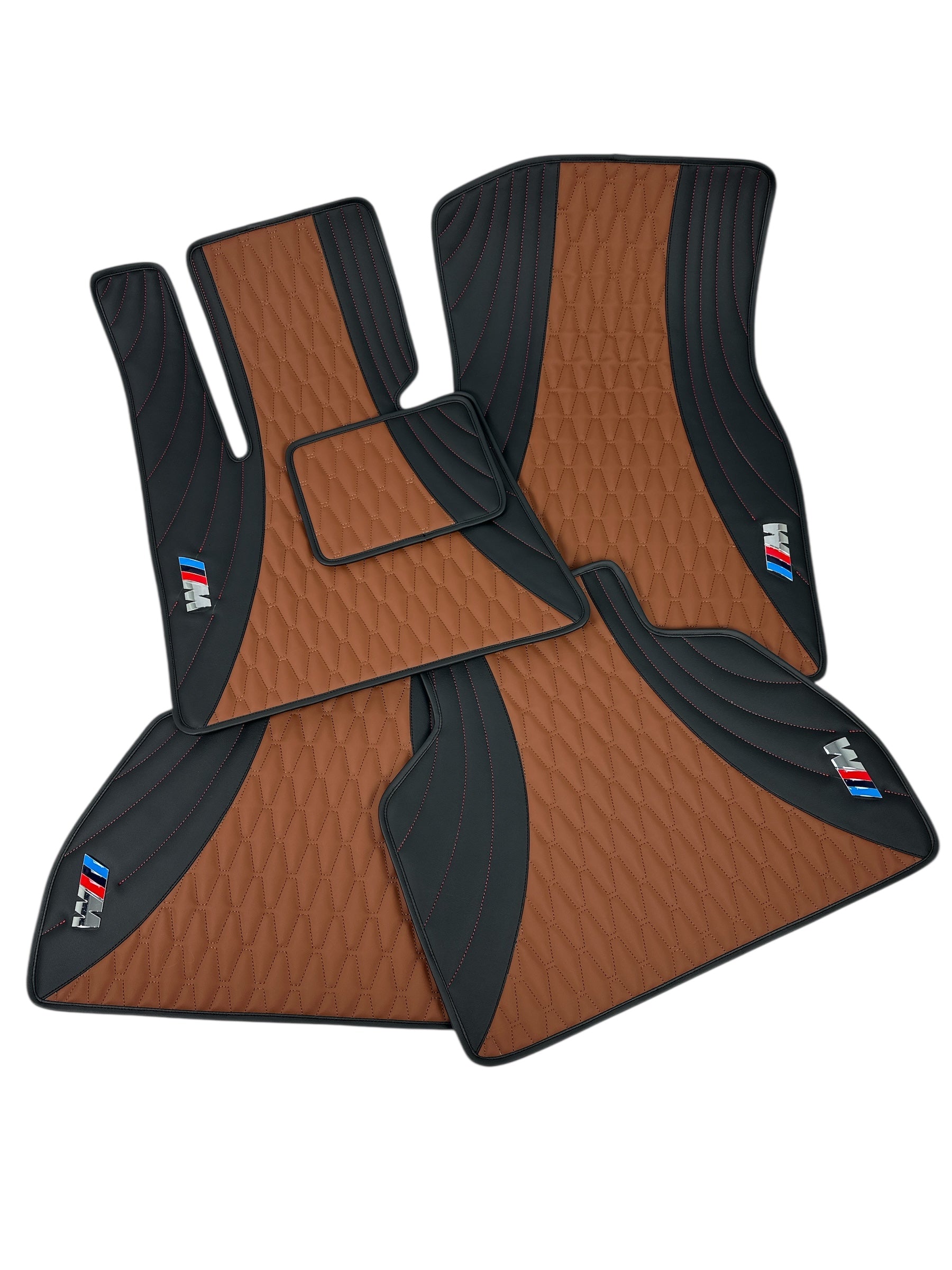 Luxury Custom Floor Mats for BMW with a metal “M” logo