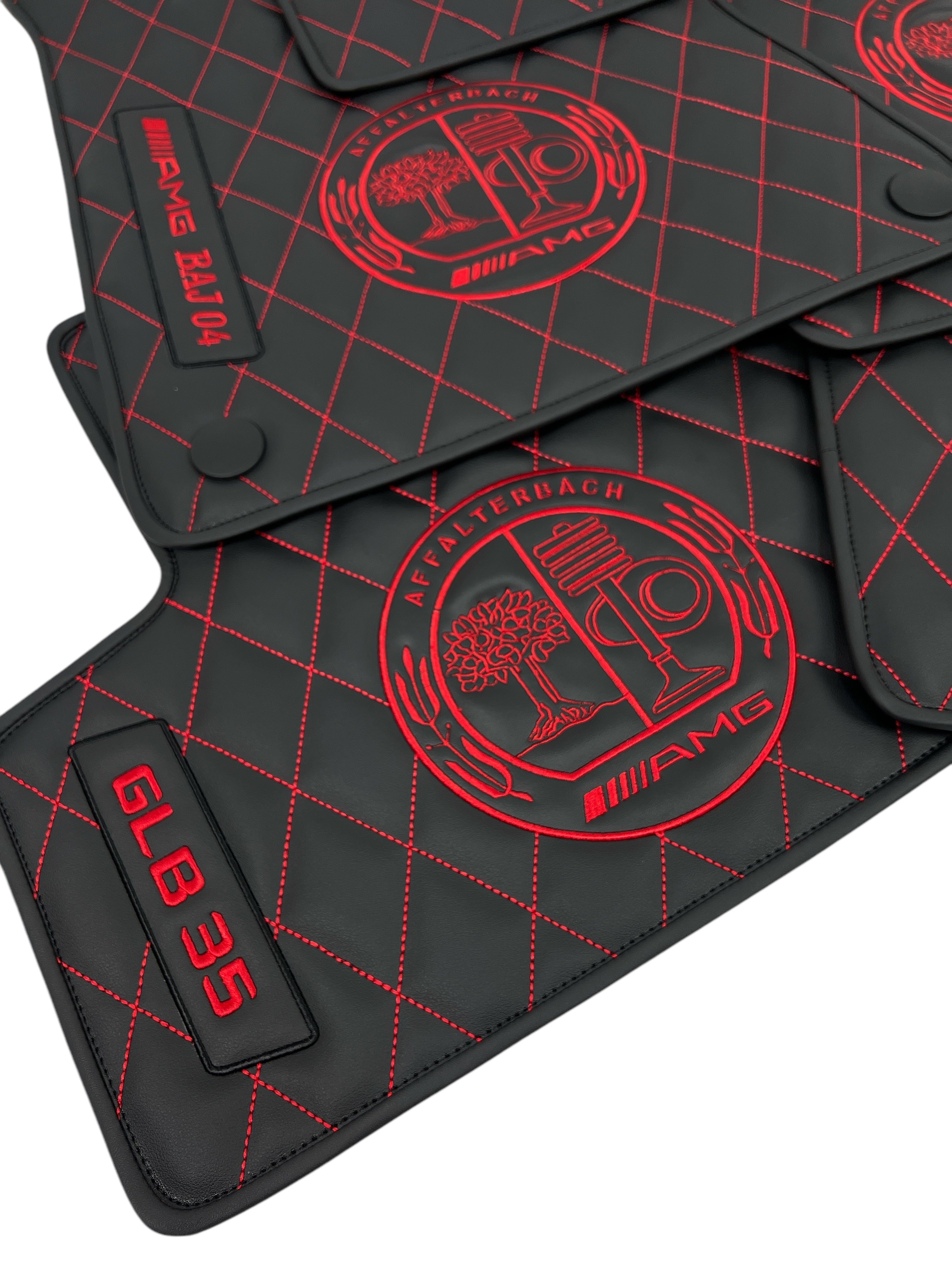 Luxury Custom Floor Mats for Merсedes 2019 gt63 with yellow edging, diamond and embroidery of a custom logo and AMG