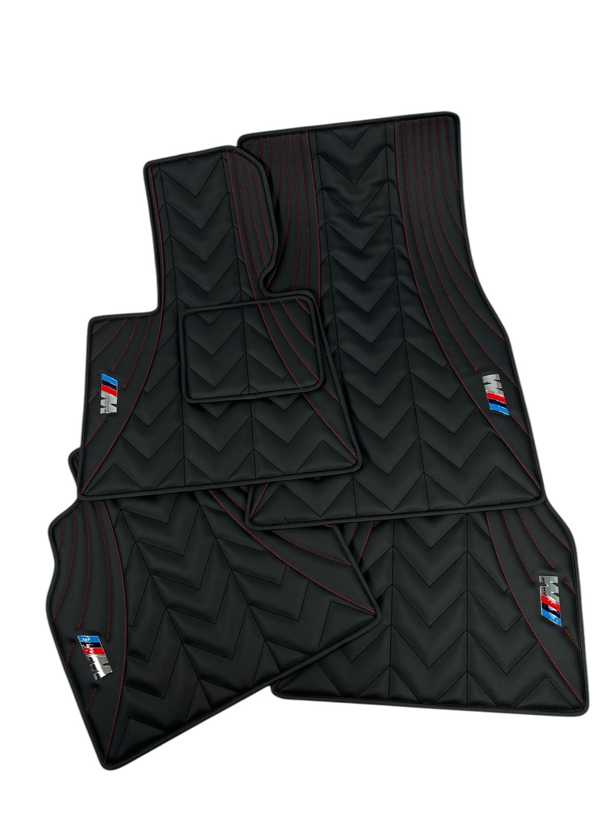 Luxury Custom Floor Mats for BMW with a metal “M” logo