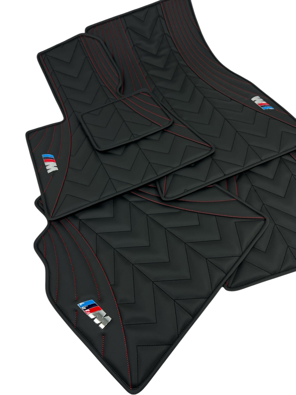 Luxury Custom Floor Mats for BMW with a metal “M” logo