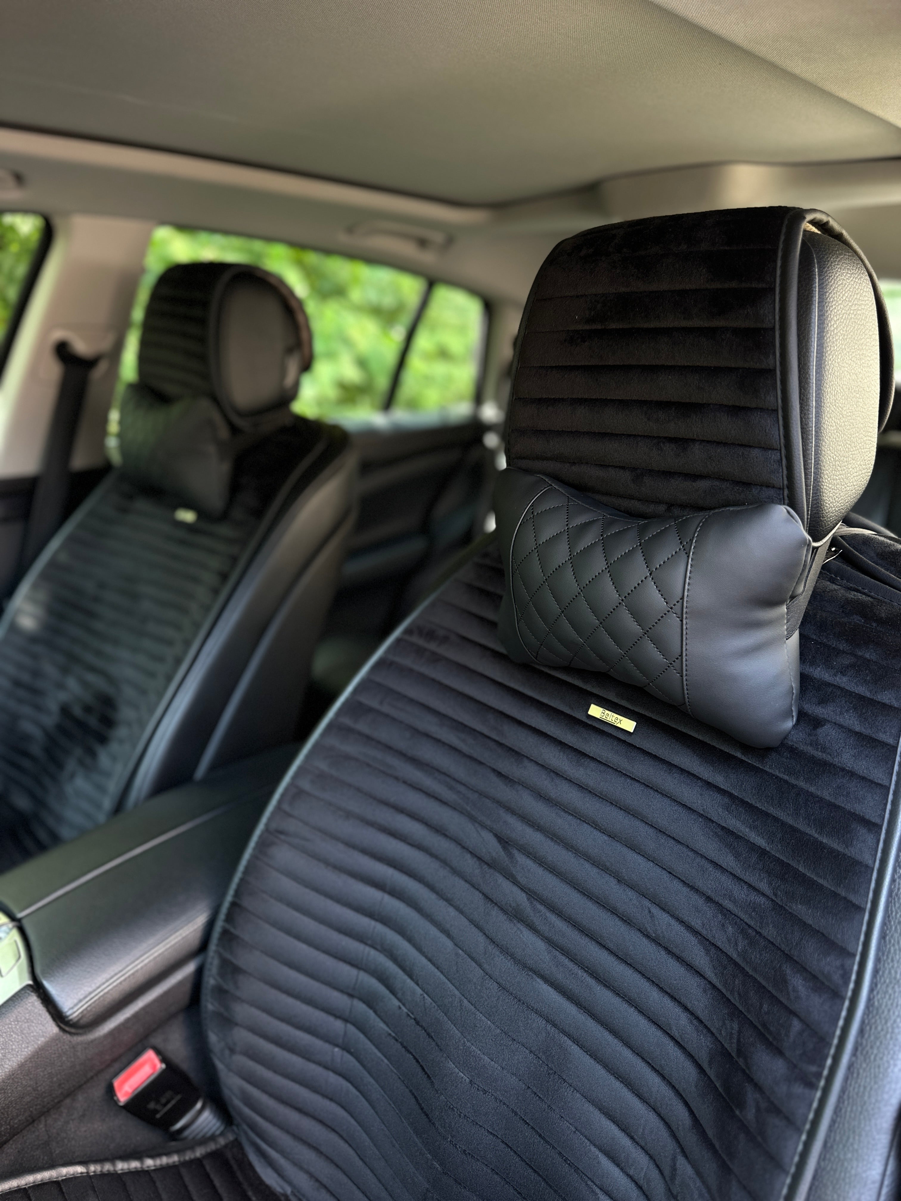 Car Neck Pillow Headrest 2 pcs Total Black