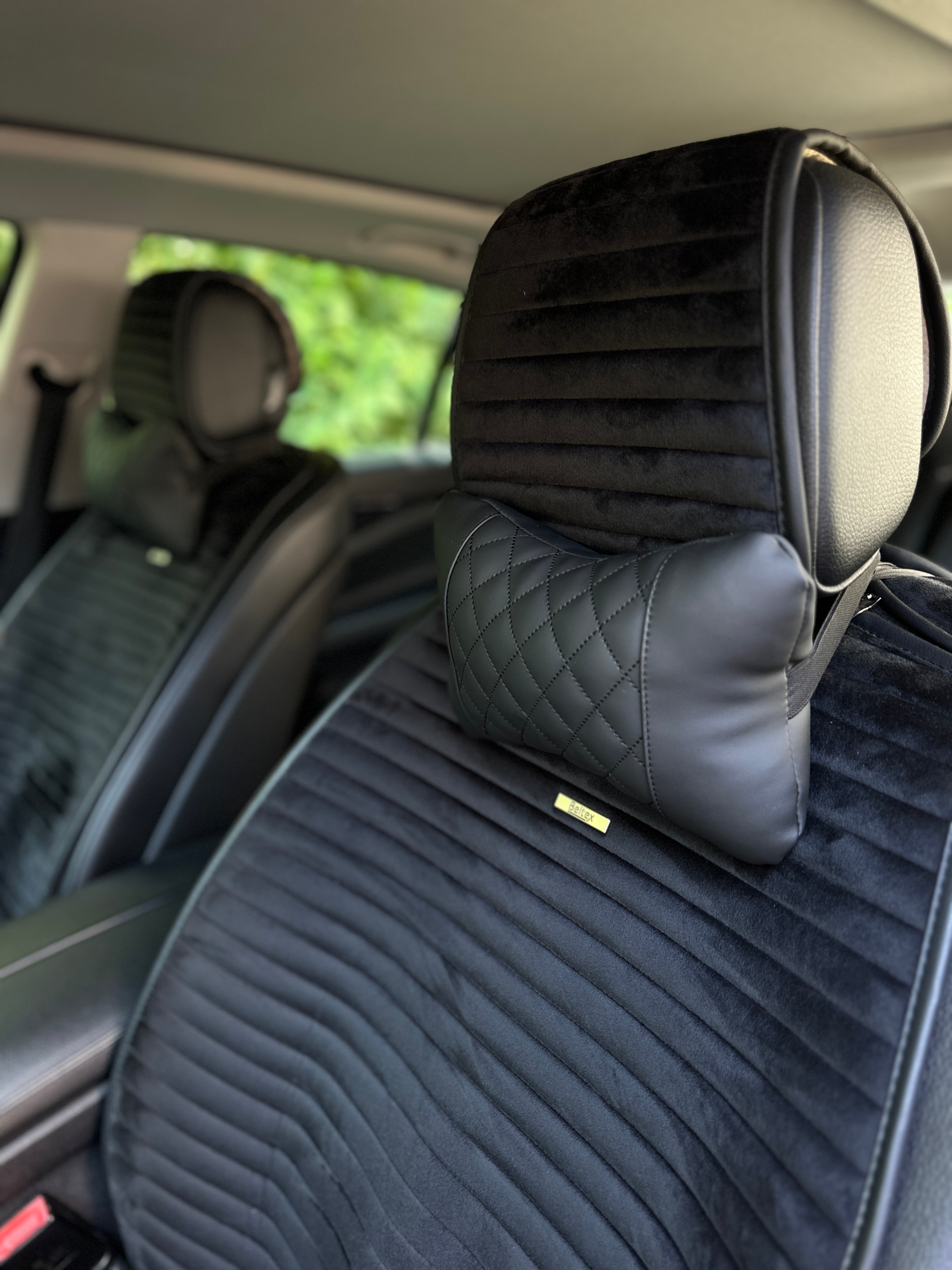 Car Neck Pillow Headrest 2 pcs Total Black