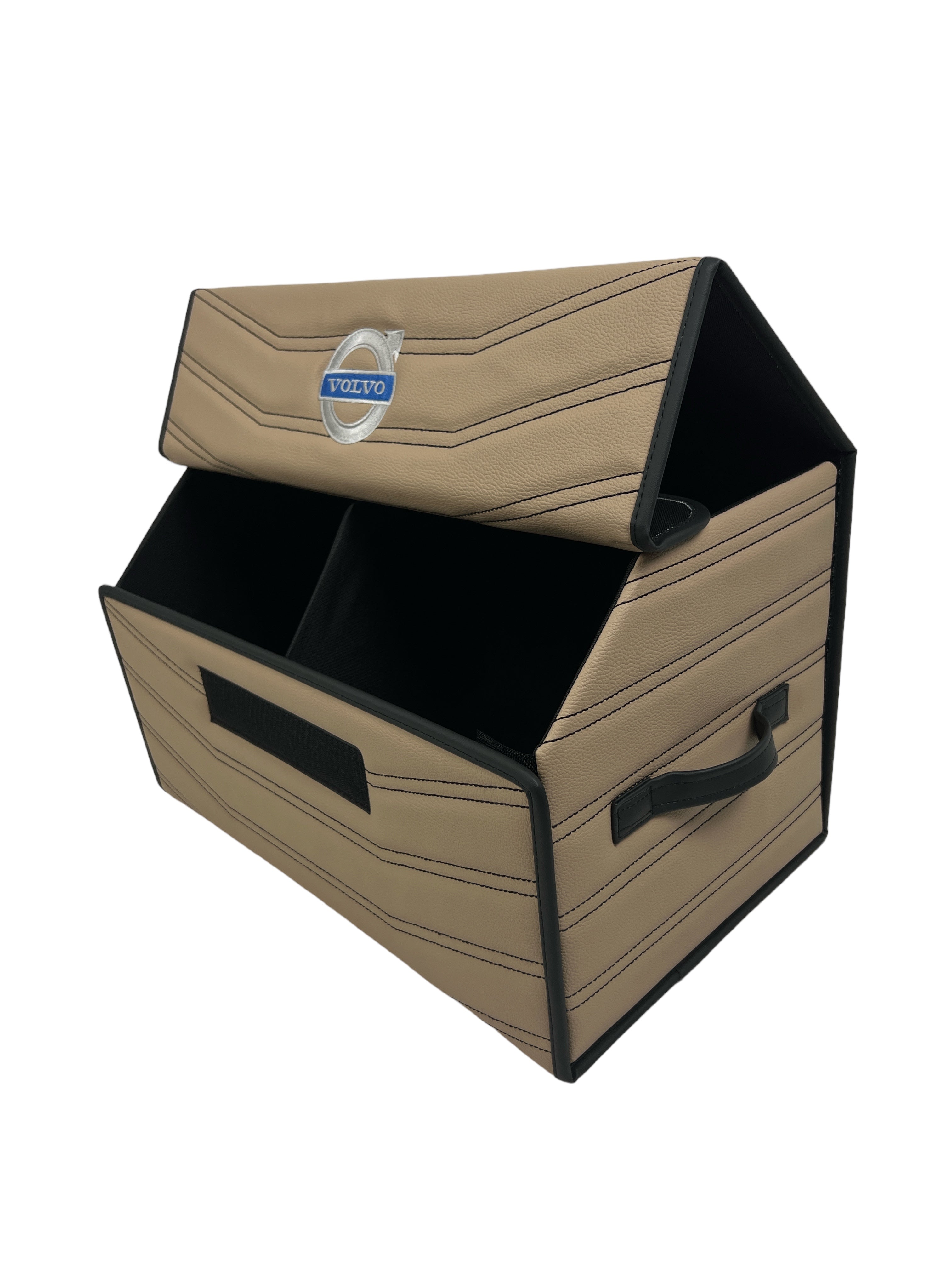 Organizer im "Double Staple" Design Hellbraun mit schwarzem Enging