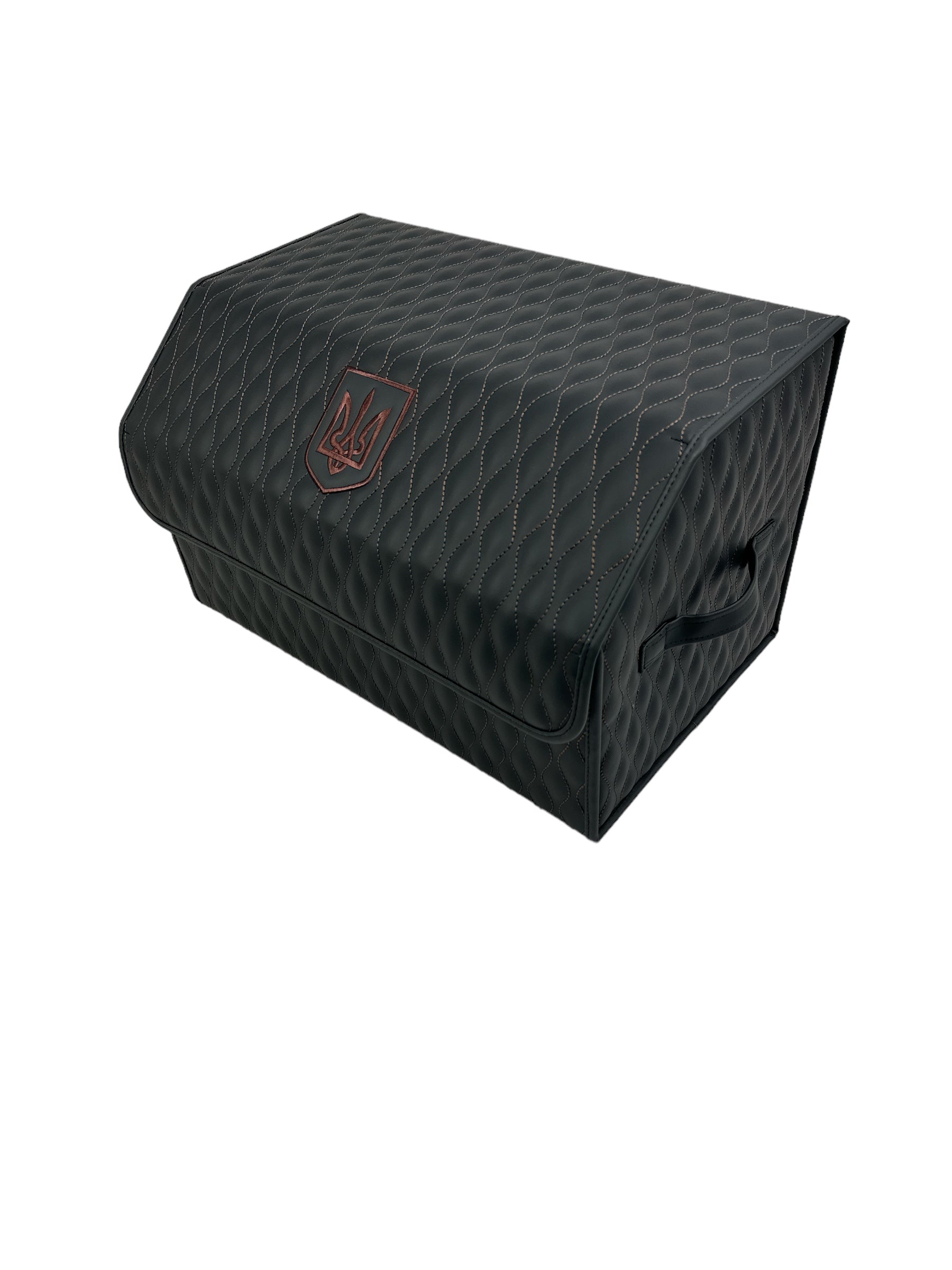 Organizer im „Wave“-Design Schwarz mit braunen Nähten und individueller Stickerei