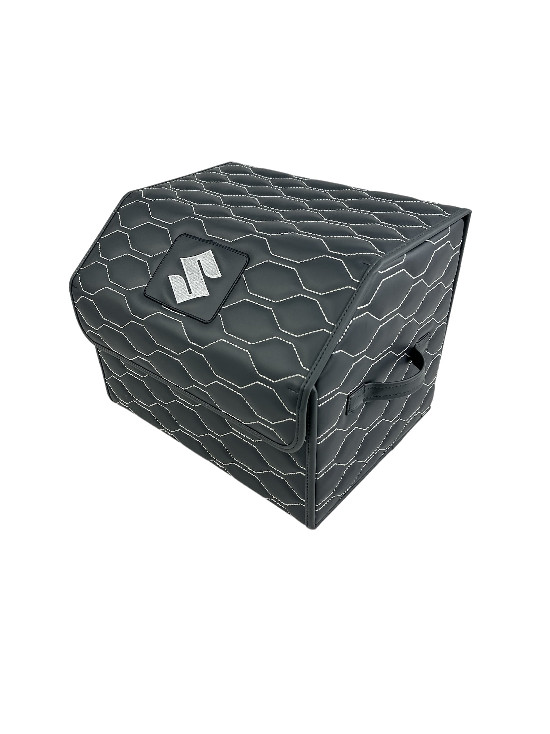 Organizer im Design "Different Comb" Schwarz mit silberner Naht