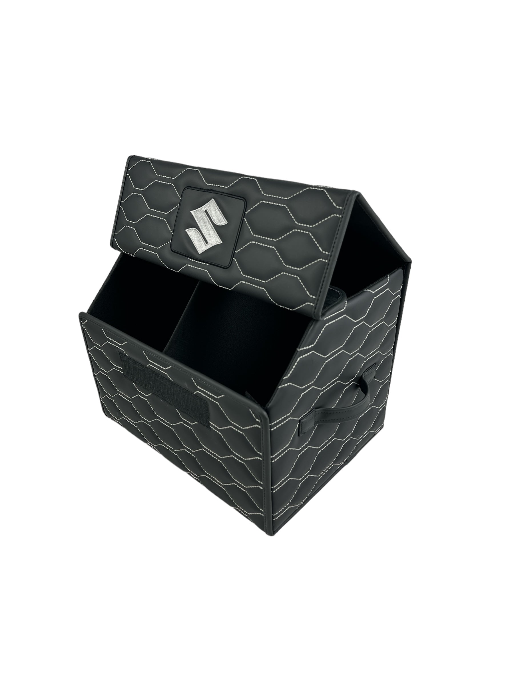 Organizer im Design "Different Comb" Schwarz mit silberner Naht