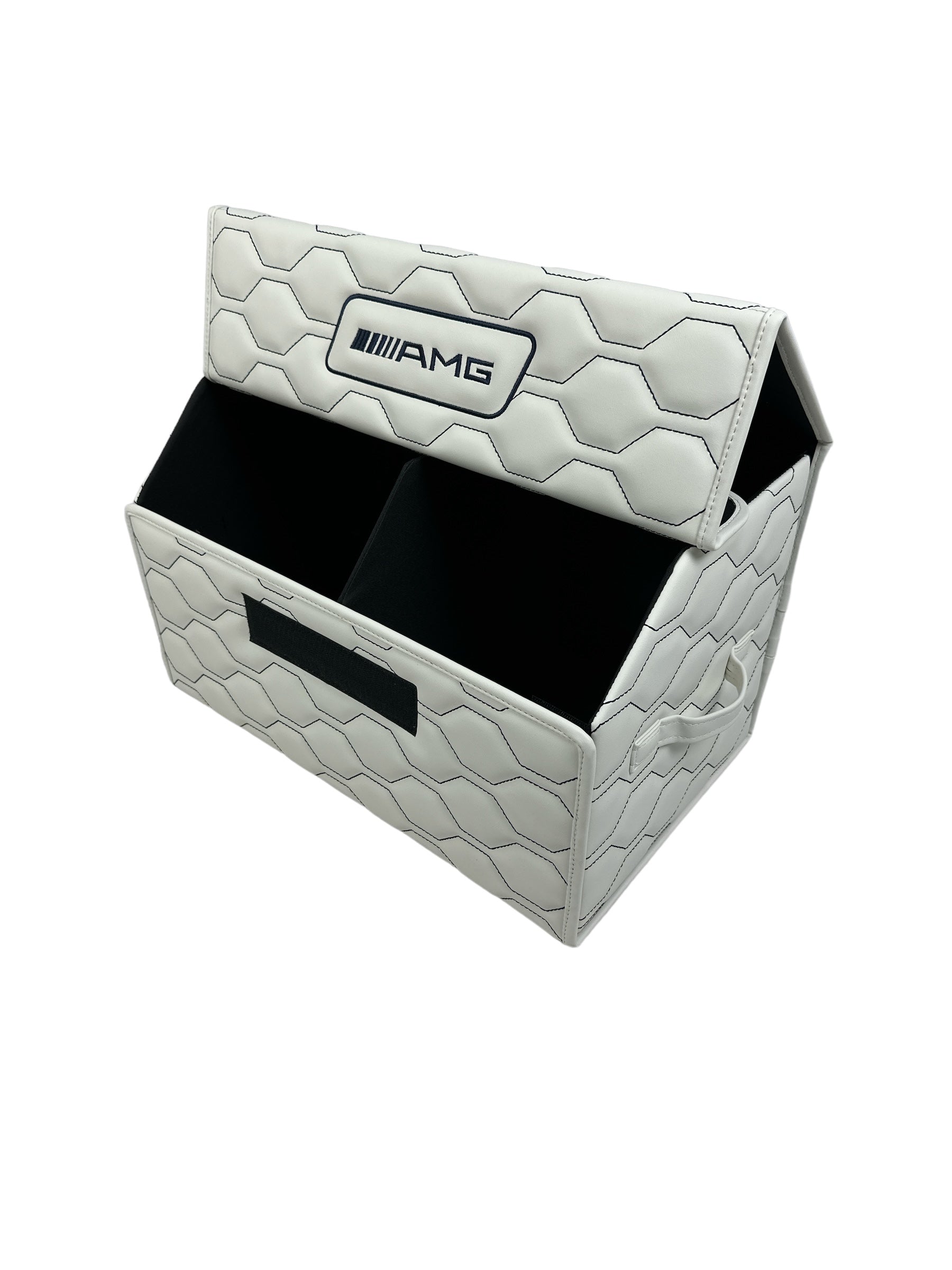 Organizer im Design „Big Comb“ Weiß mit schwarzen Nähten