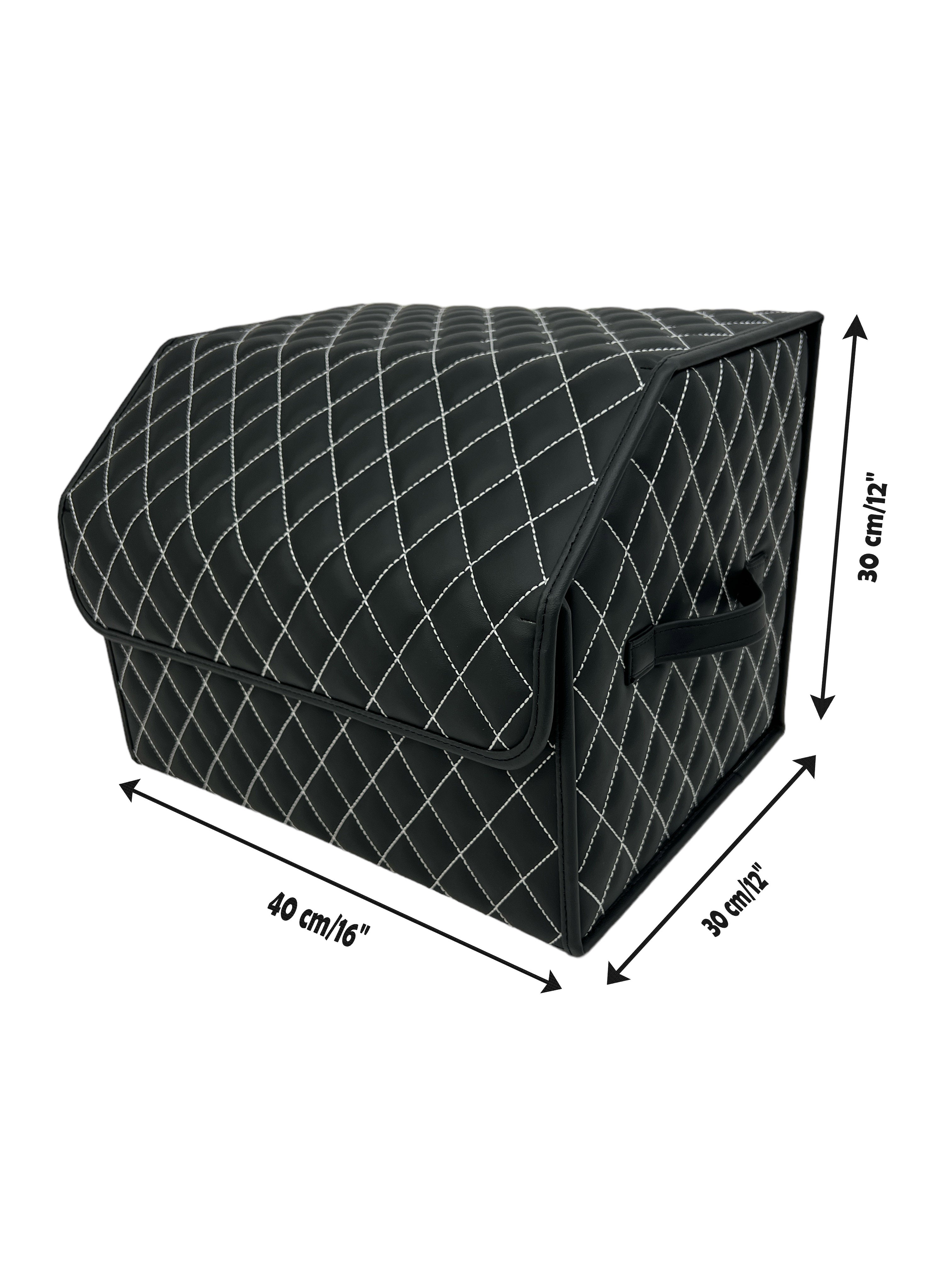 Organizer in the "Rhombus" design Black with White Stitching