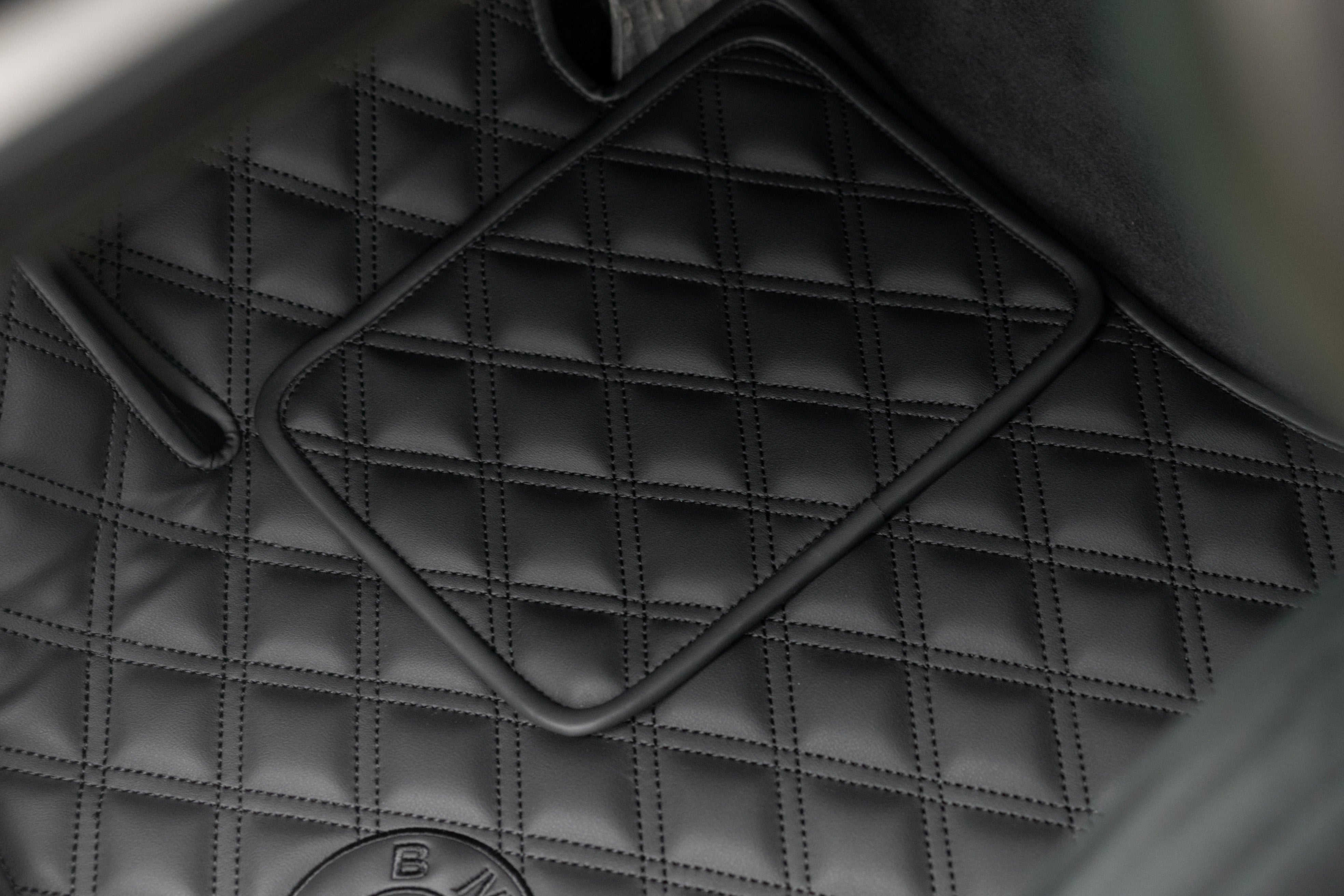 Car Floor Mats in "Double Rhombus" Design Total Black