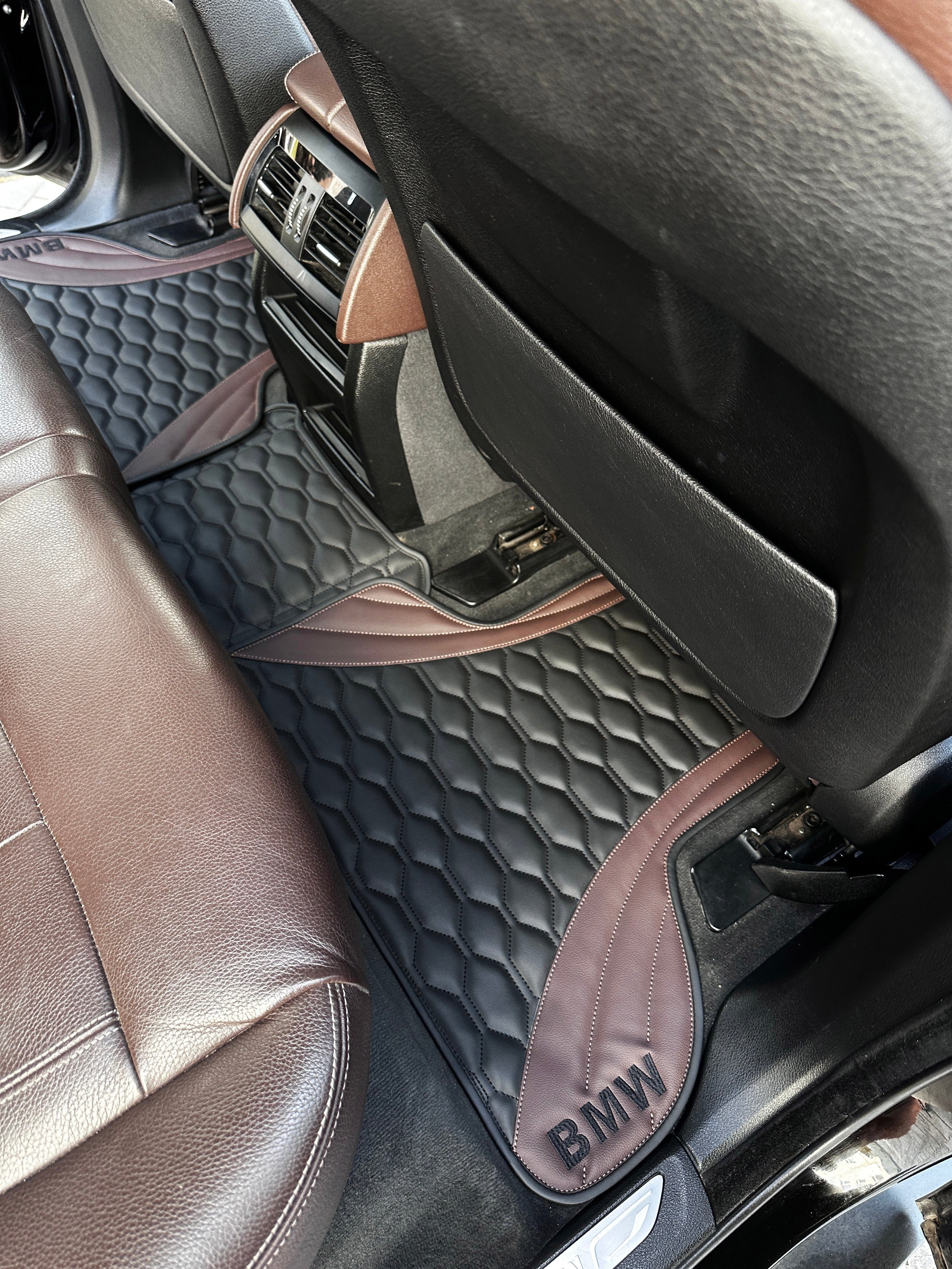 Car Floor Mats in "Figure Combination" Design Combined Black and Brown