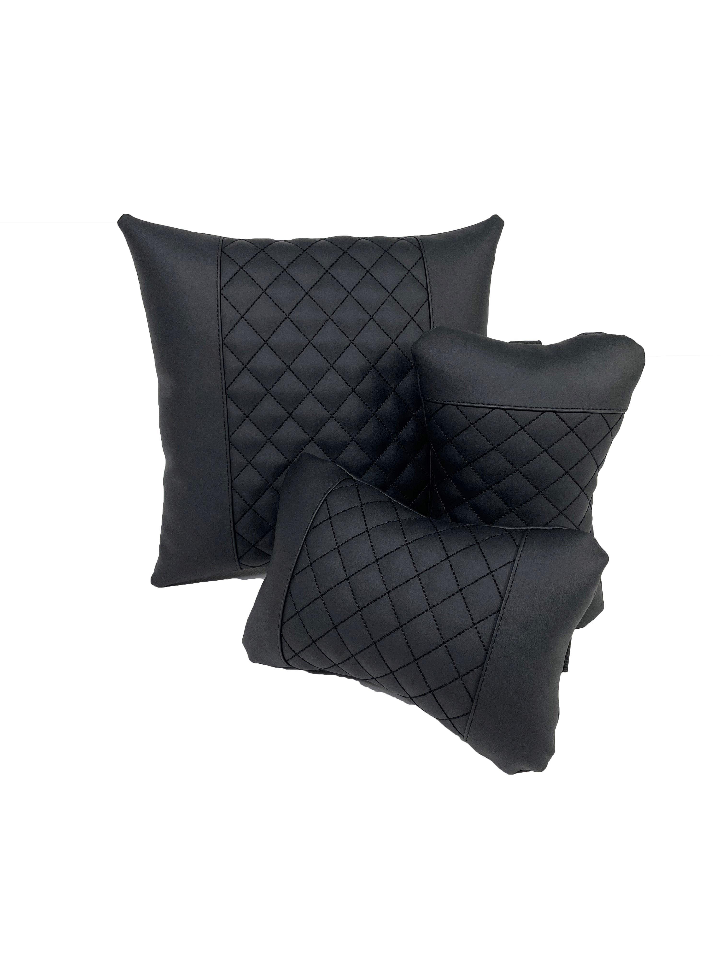 Car Pillow Set of 3 pieses - Car Headrest Total Black