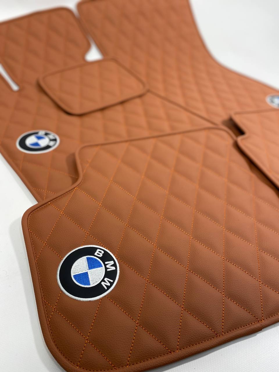 Premium custom pile mats for Infiniti  QX60  Brown for diamond stitching Black for logo and qx60
