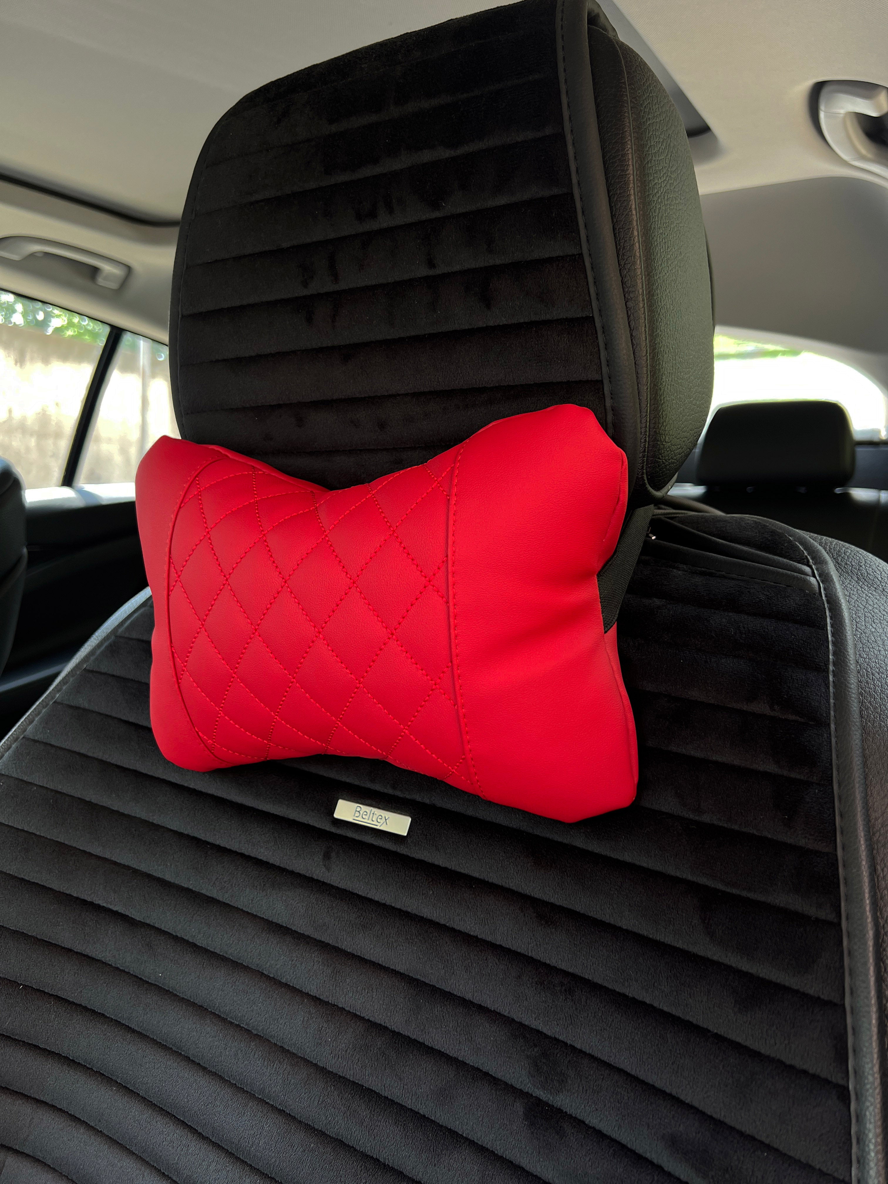 Car Neck Pillow Headrest 2 pcs Total Red