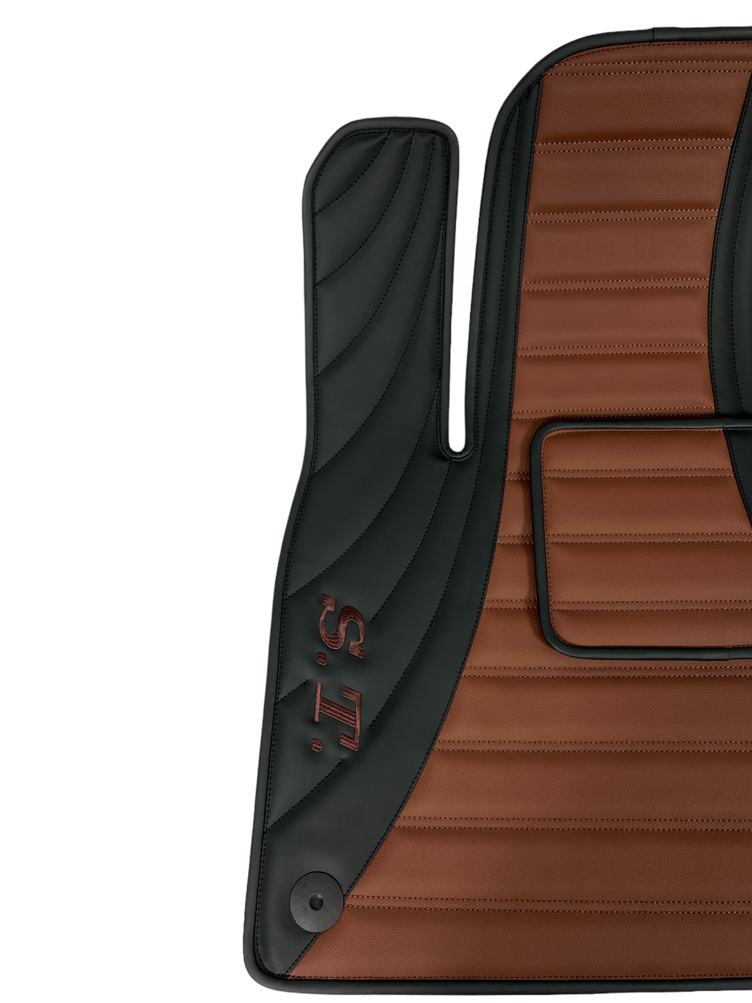 Car Floor Mats in "Figure Combination" Design Combined Black and Brown