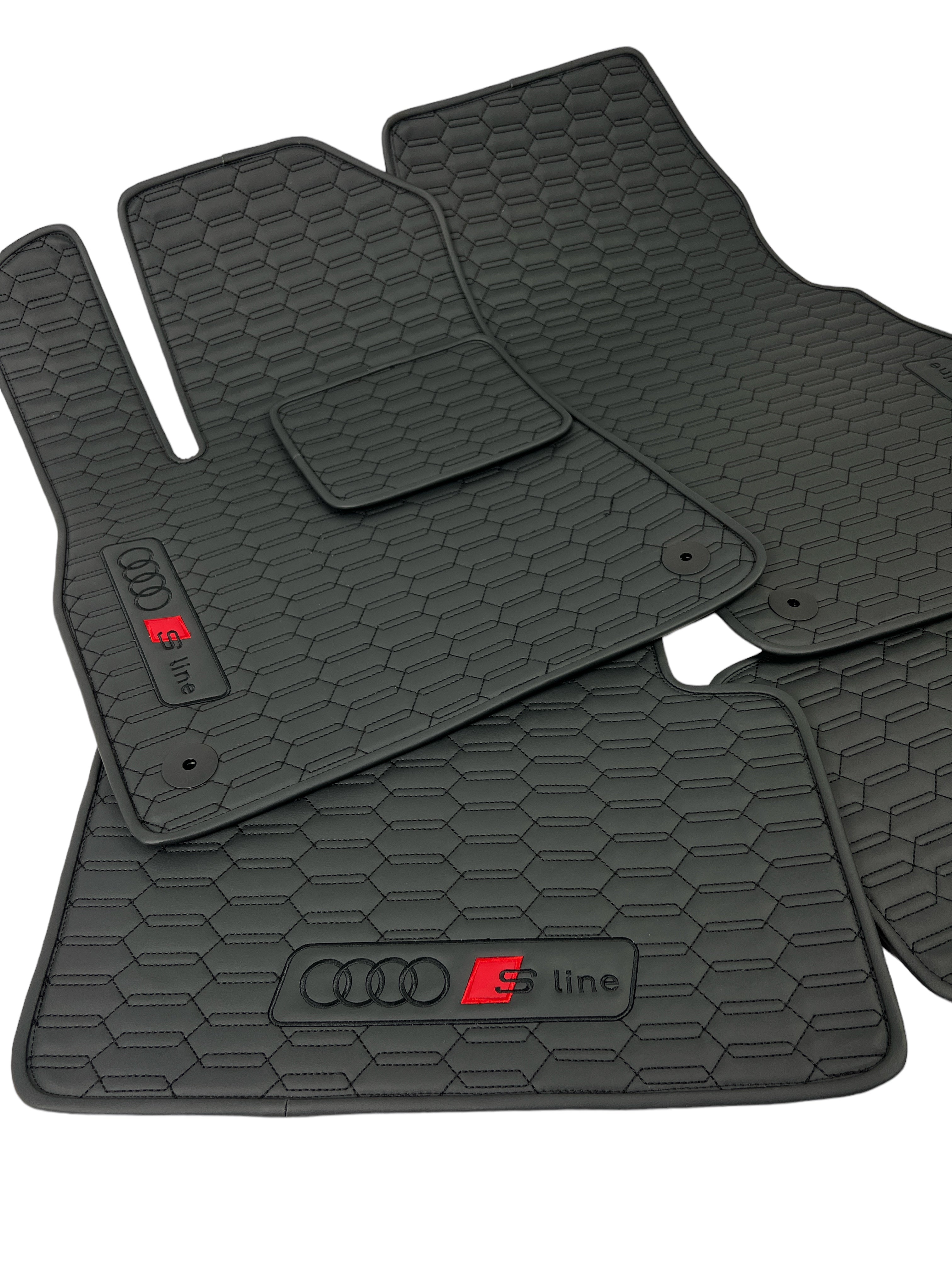 Car Floor Mats in "Double Comb" Design Total Black