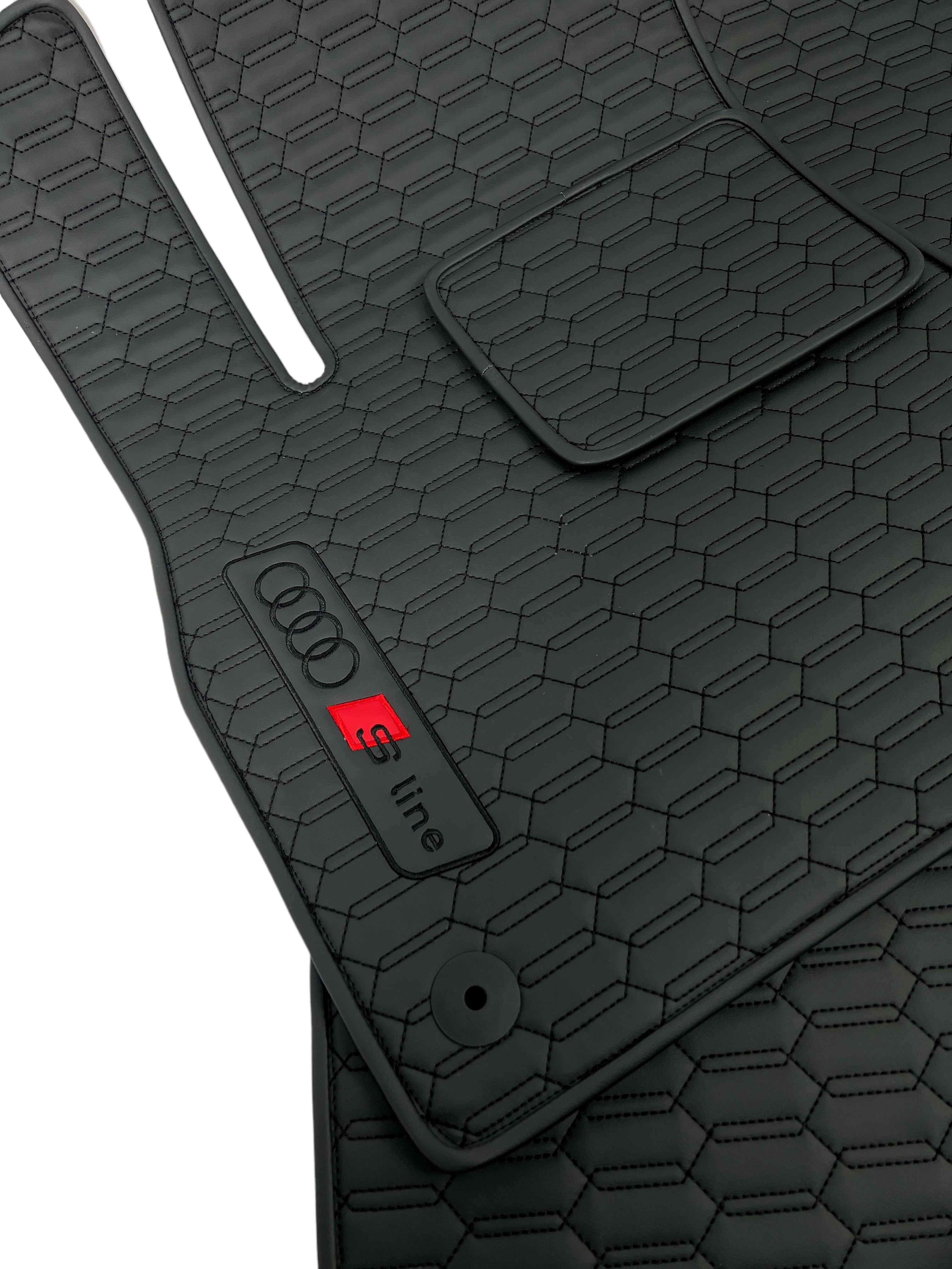 Car Floor Mats in "Double Comb" Design Total Black