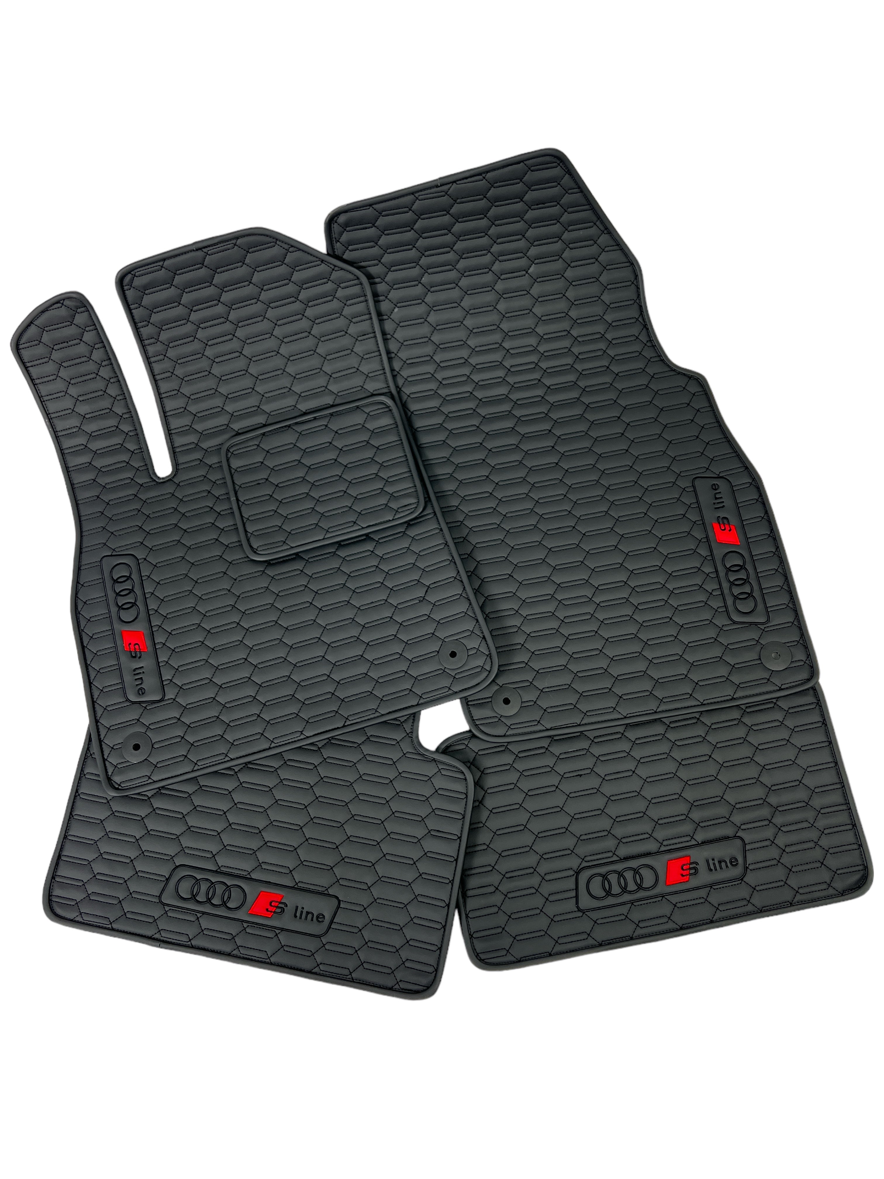 Car Floor Mats in "Double Comb" Design Total Black