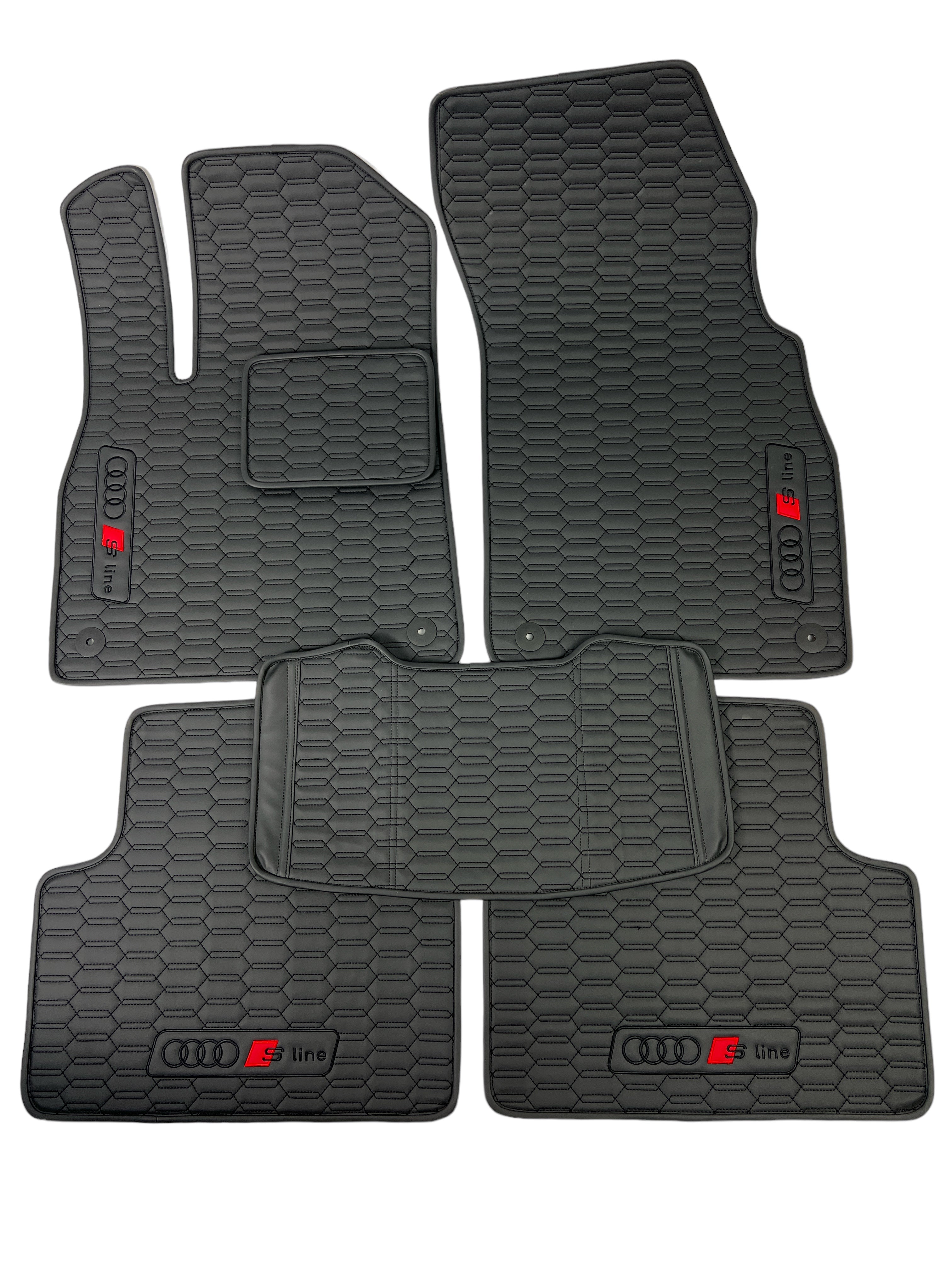 Car Floor Mats in "Double Comb" Design Total Black