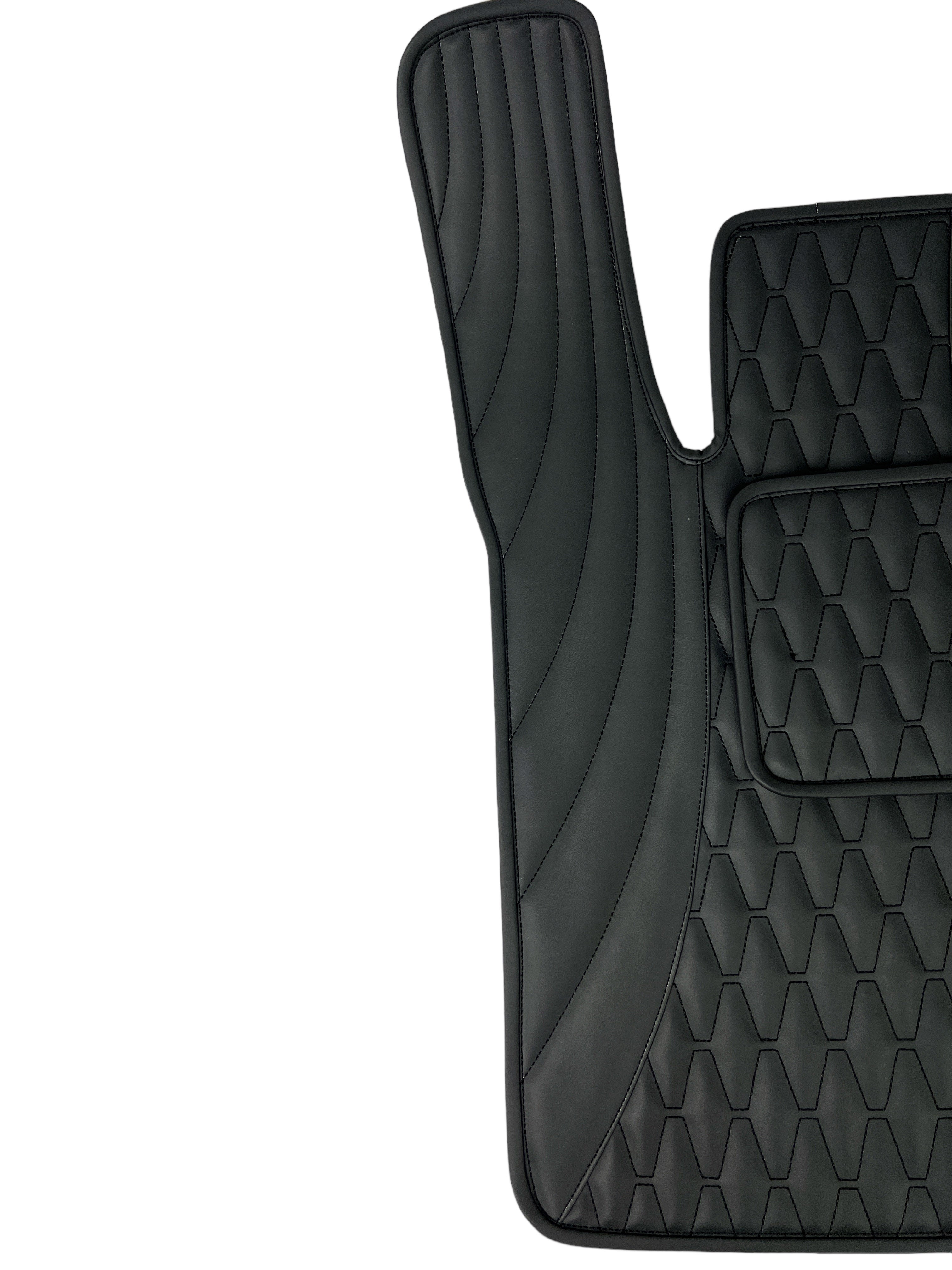 Car Floor Mats in "Figure Long Comb" Design Total Black