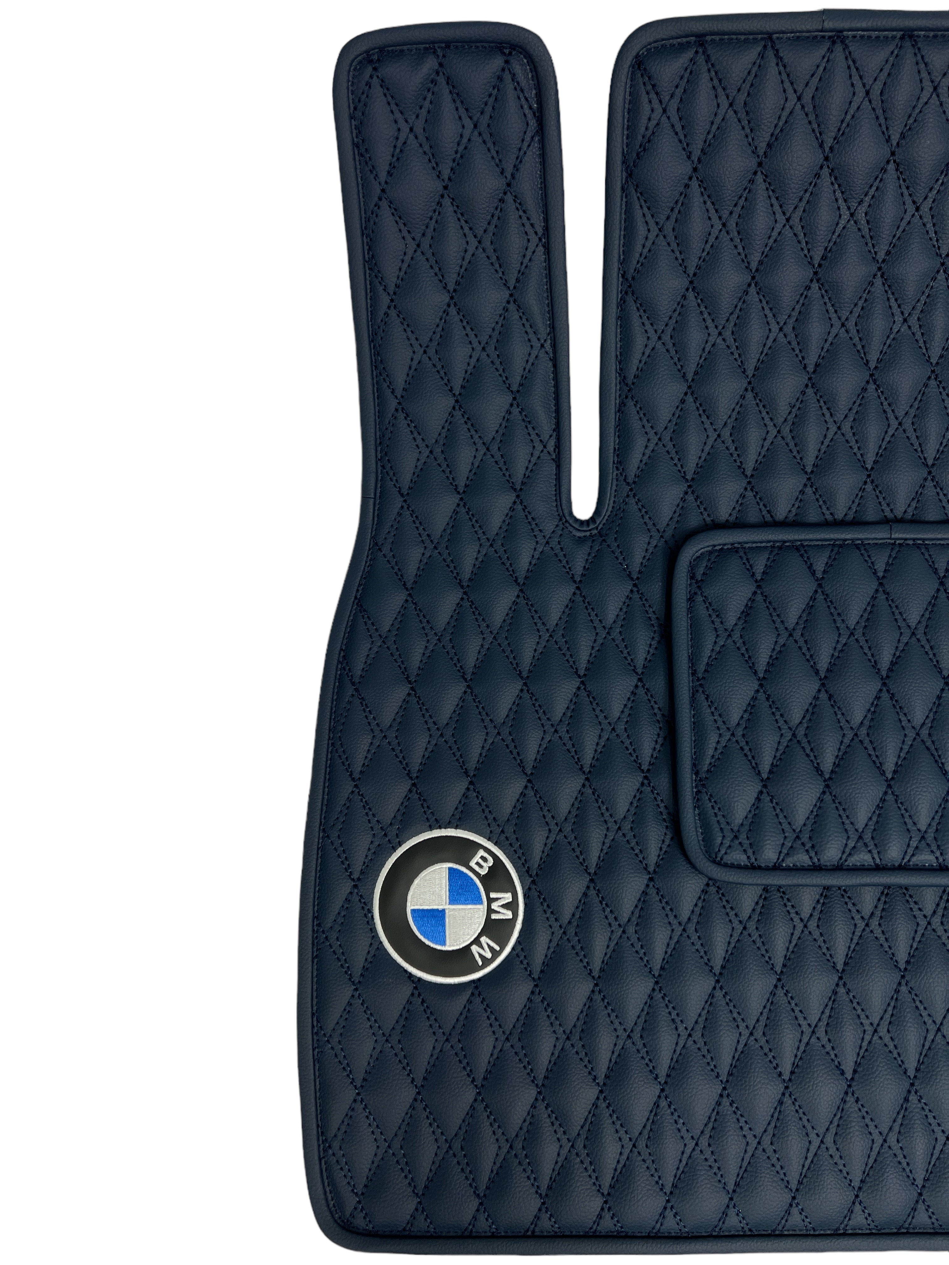 Car Floor Mats in "Diamond" Design Navy with Navy Stitching