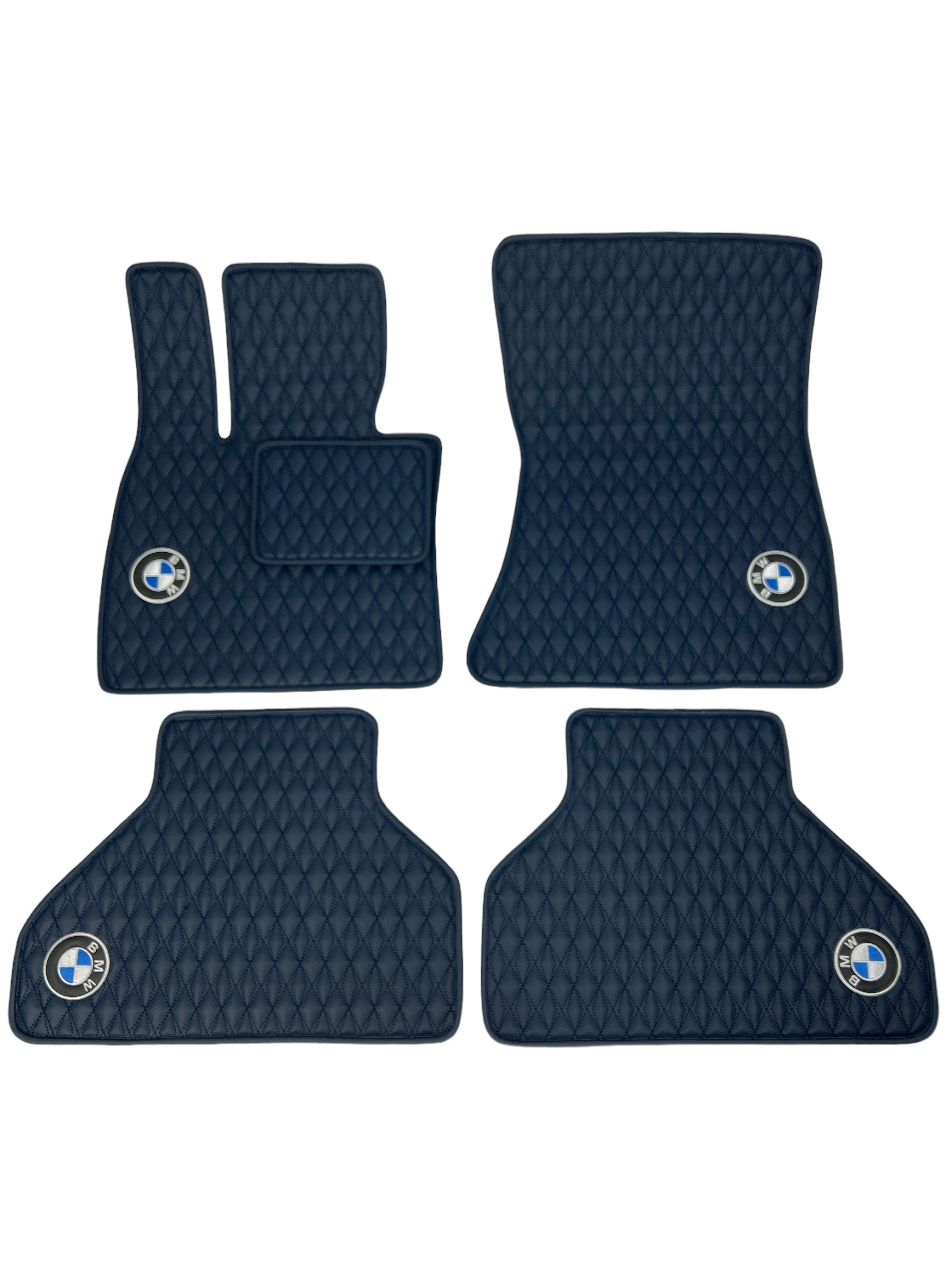 Car Floor Mats in "Diamond" Design Navy with Navy Stitching