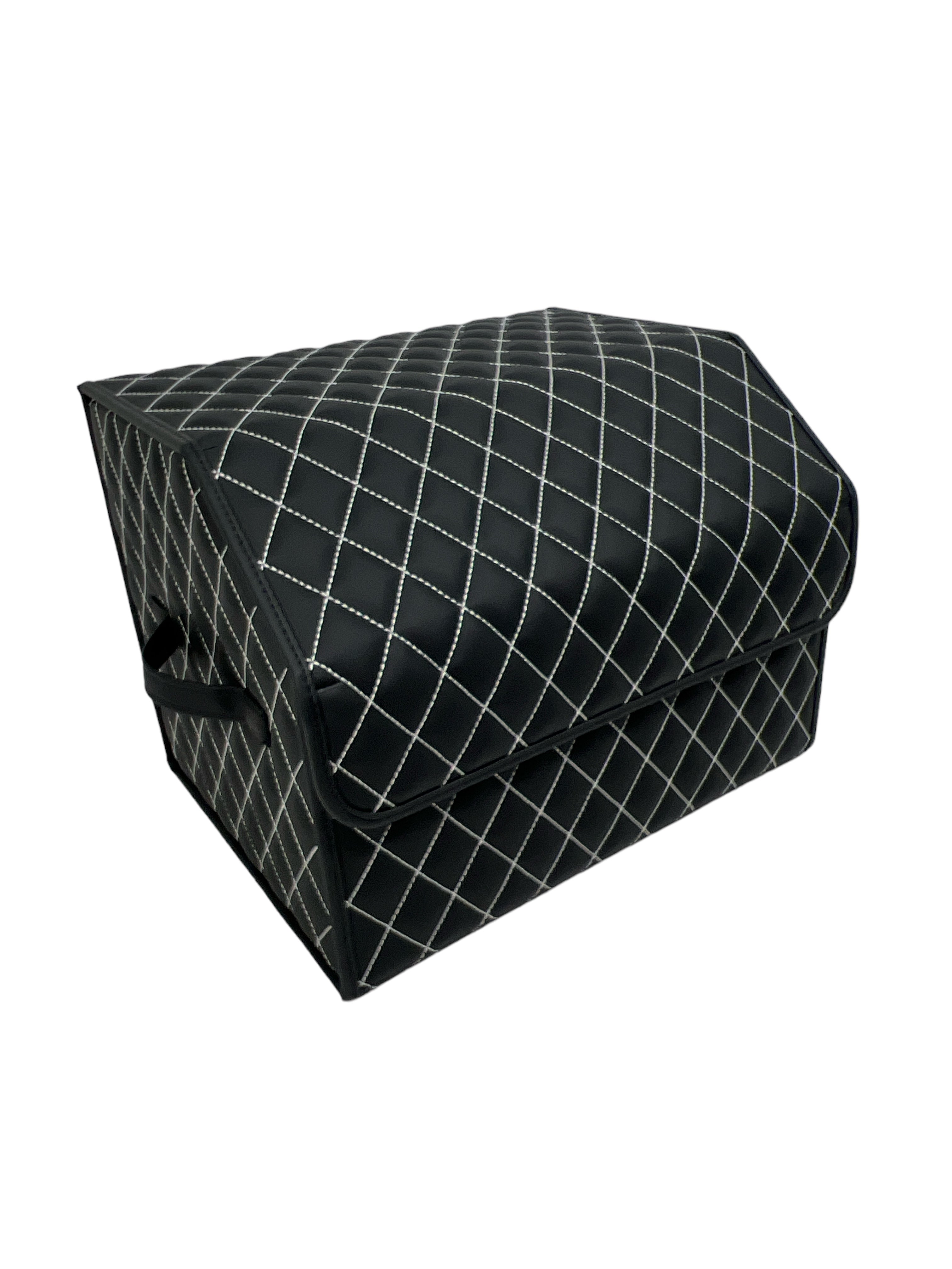 Organizer in the "Rhombus" design Black with White Stitching