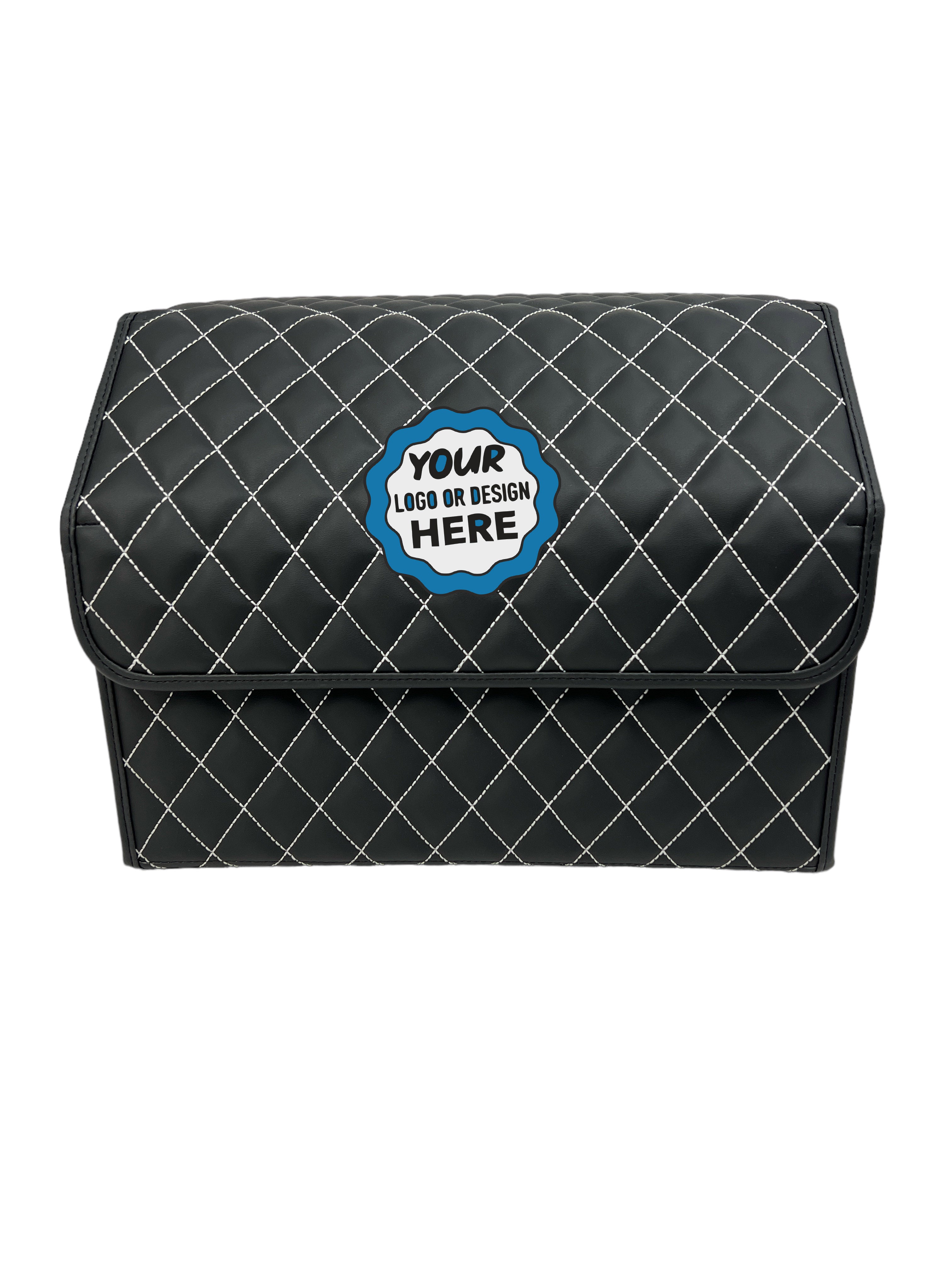 Organizer in the "Rhombus" design Black with White Stitching