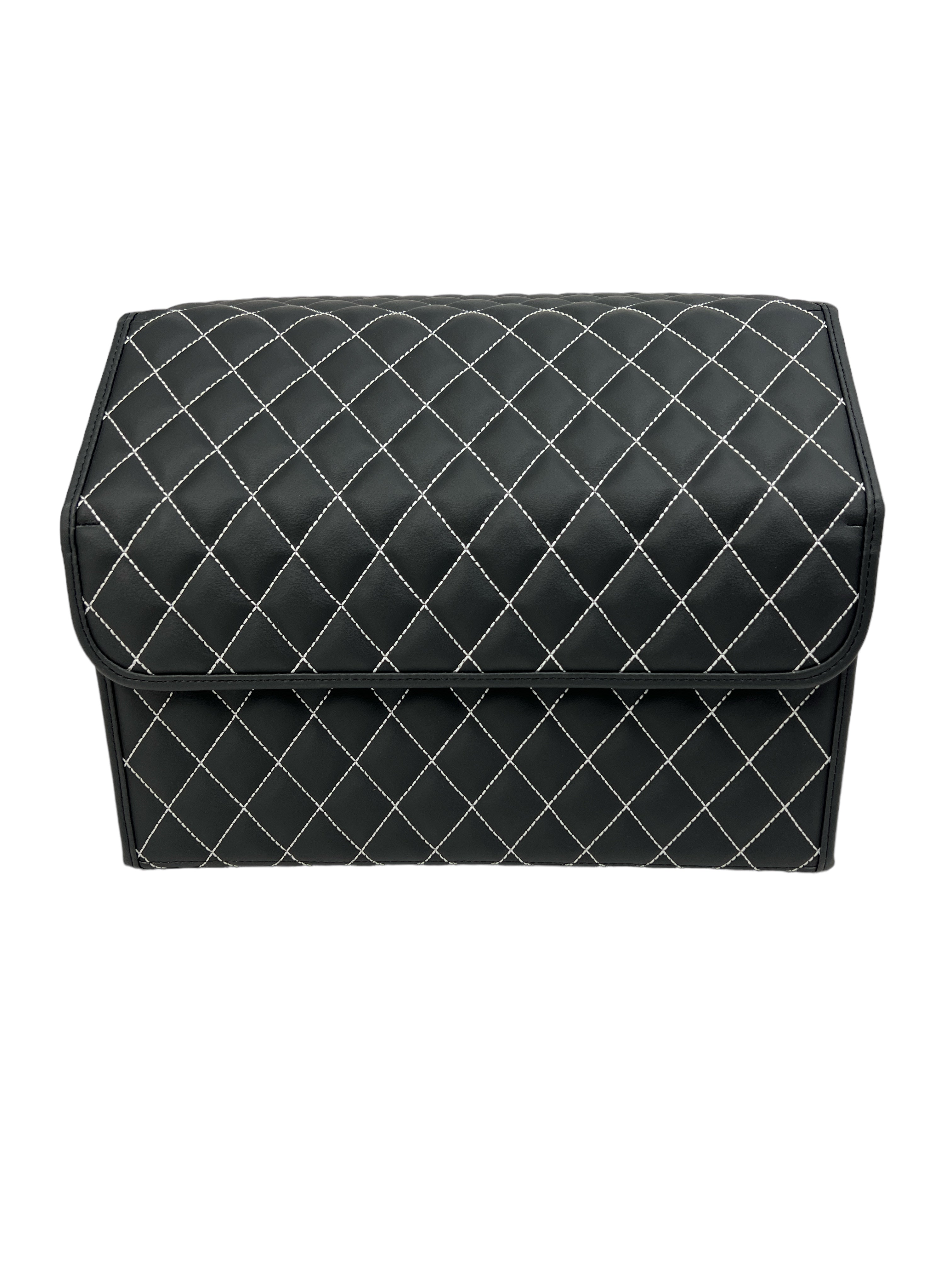 Organizer in the "Rhombus" design Black with White Stitching