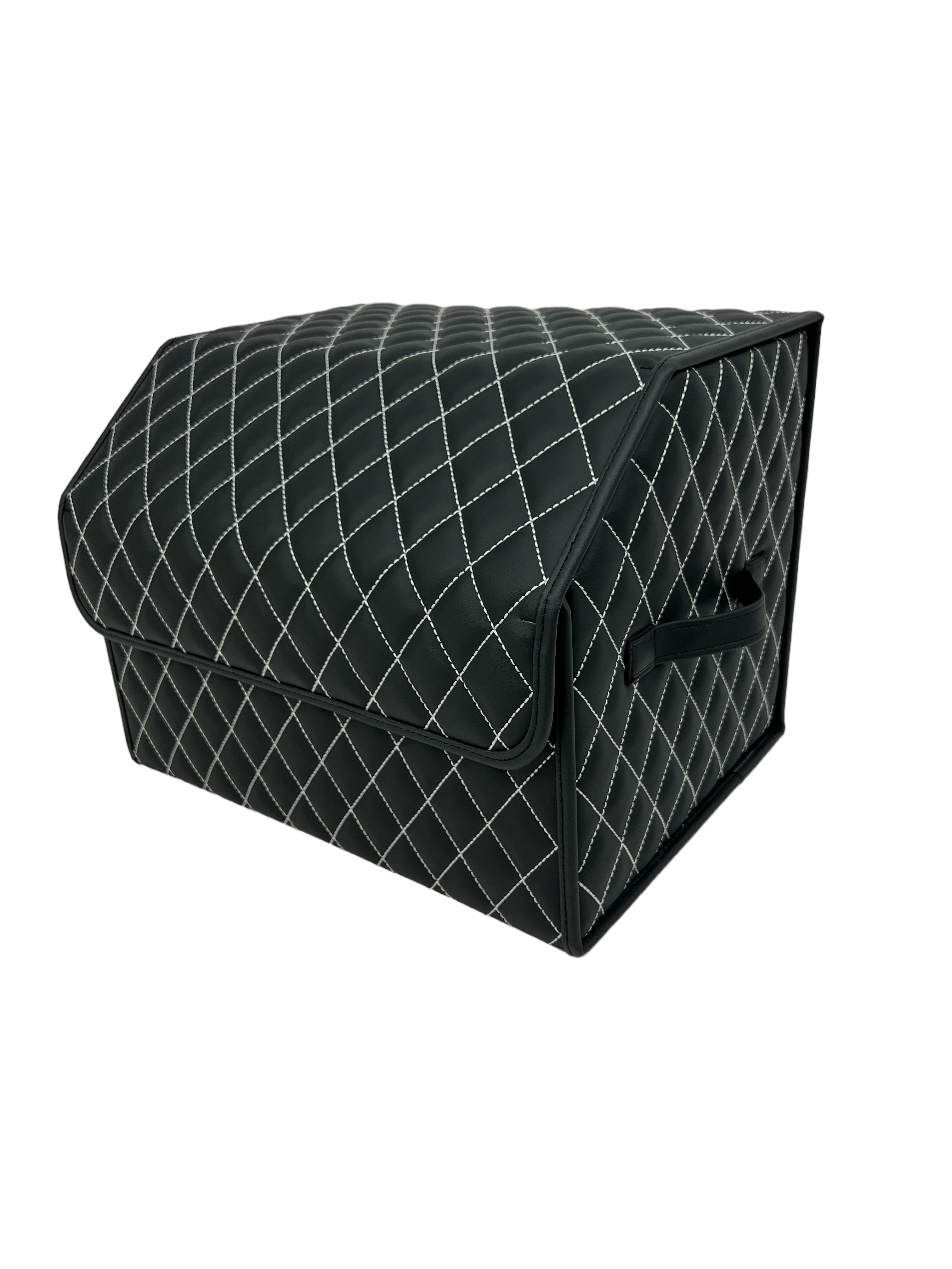 Organizer in the "Rhombus" design Black with White Stitching