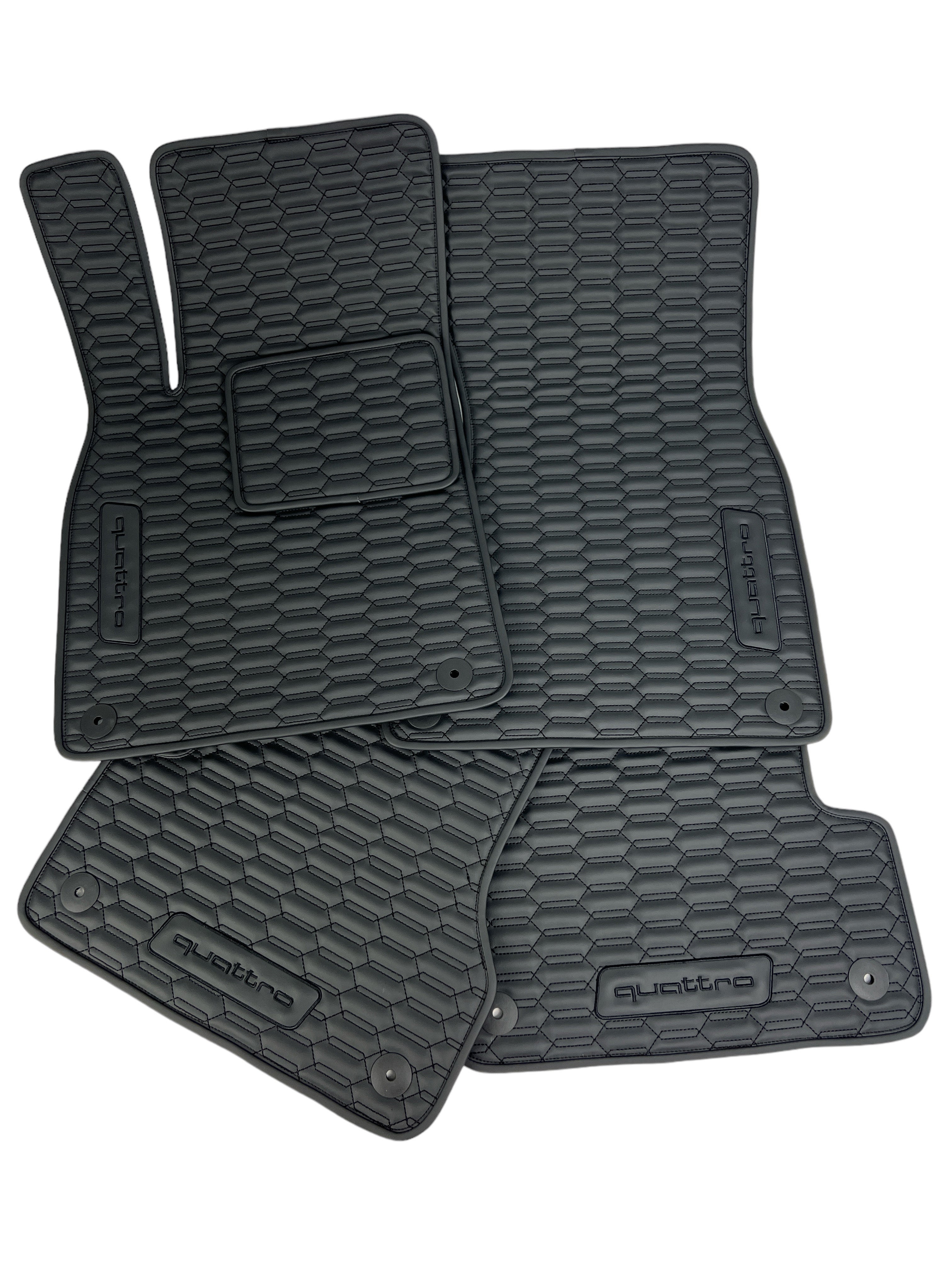 Car Floor Mats in "Double Comb" Design Total Black