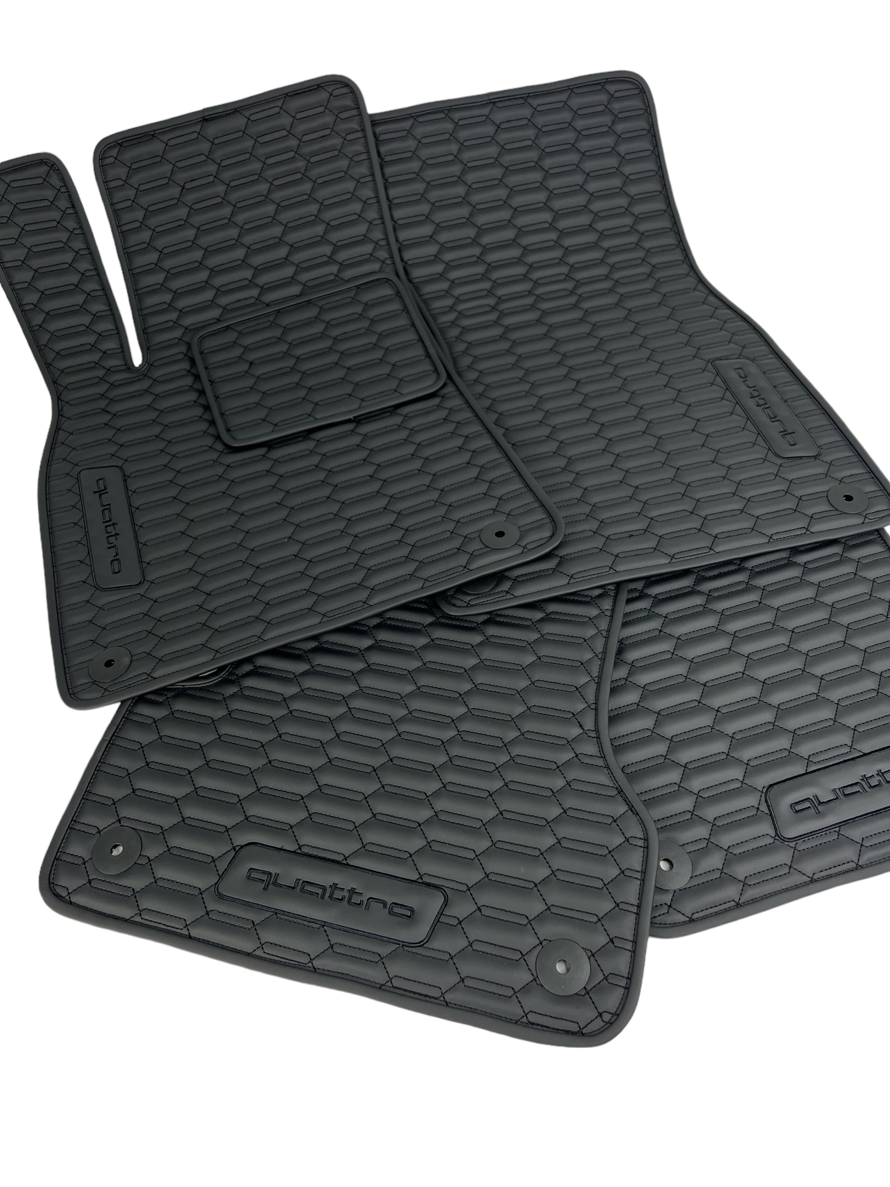 Car Floor Mats in "Double Comb" Design Total Black