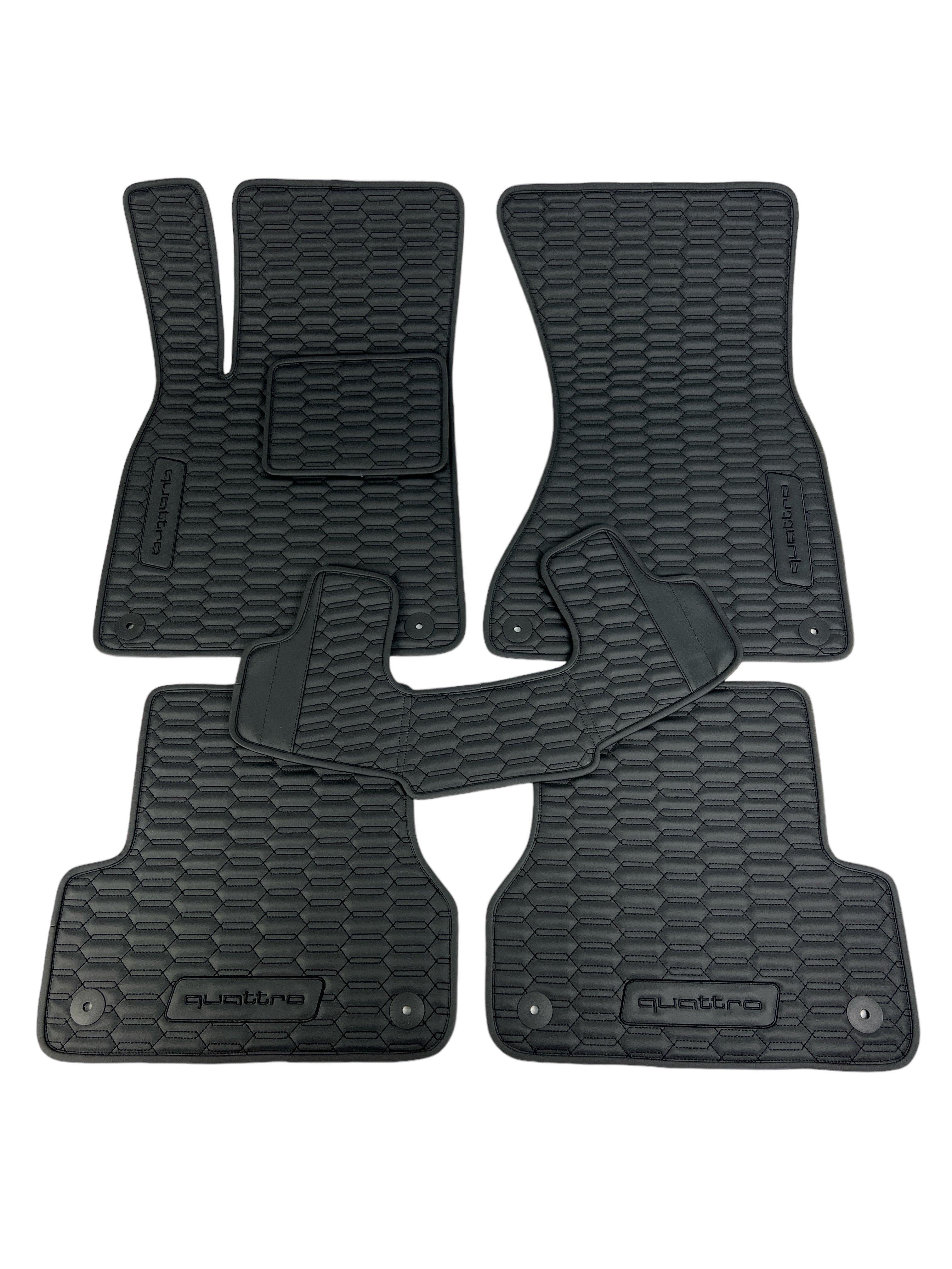 Car Floor Mats in "Double Comb" Design Total Black