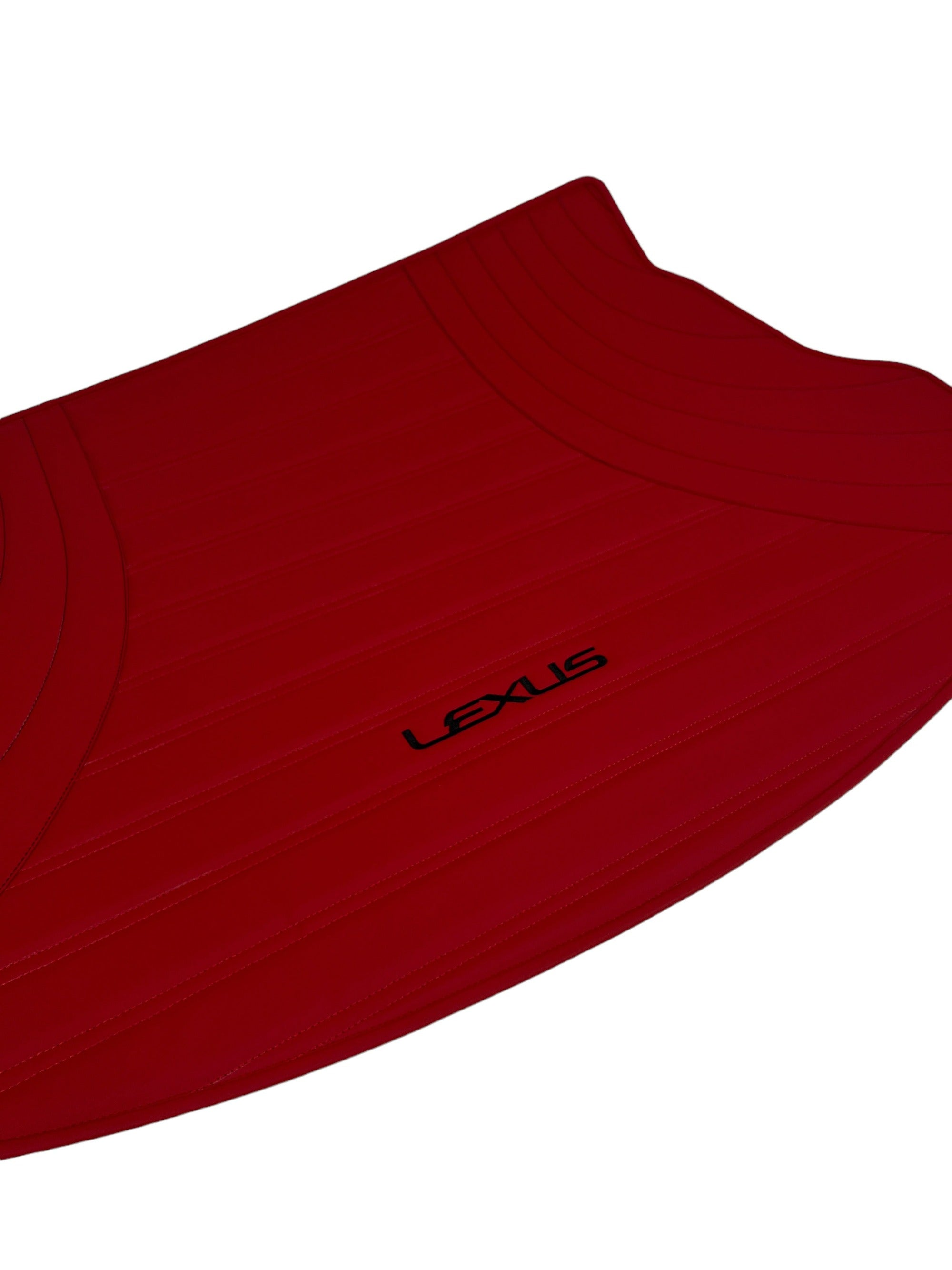 Red Trunk Mats in "Figure Double Lines" Design Red witk Black Logo