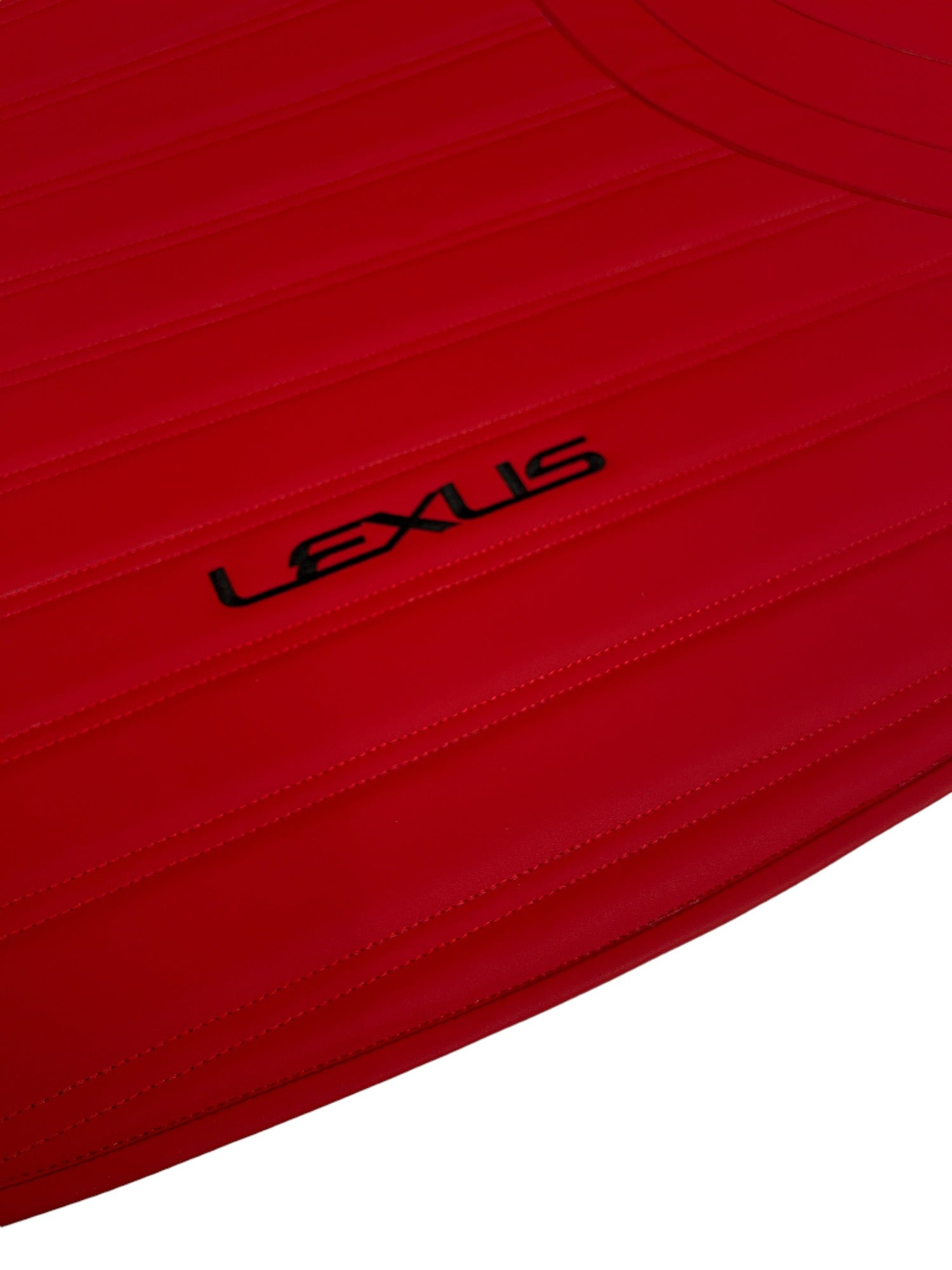 Red Trunk Mats in "Figure Double Lines" Design Red witk Black Logo