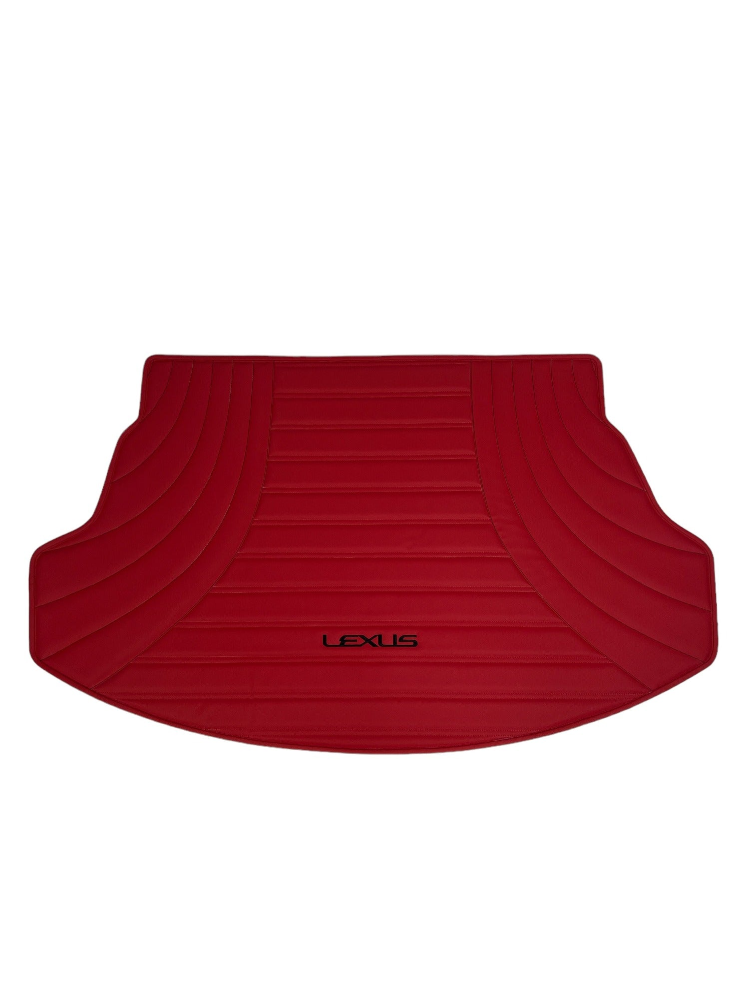 Red Trunk Mats in "Figure Double Lines" Design Red witk Black Logo