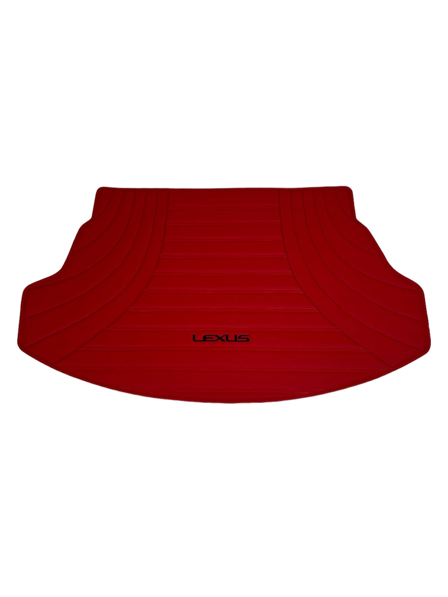 Red Trunk Mats in "Figure Double Lines" Design Red witk Black Logo