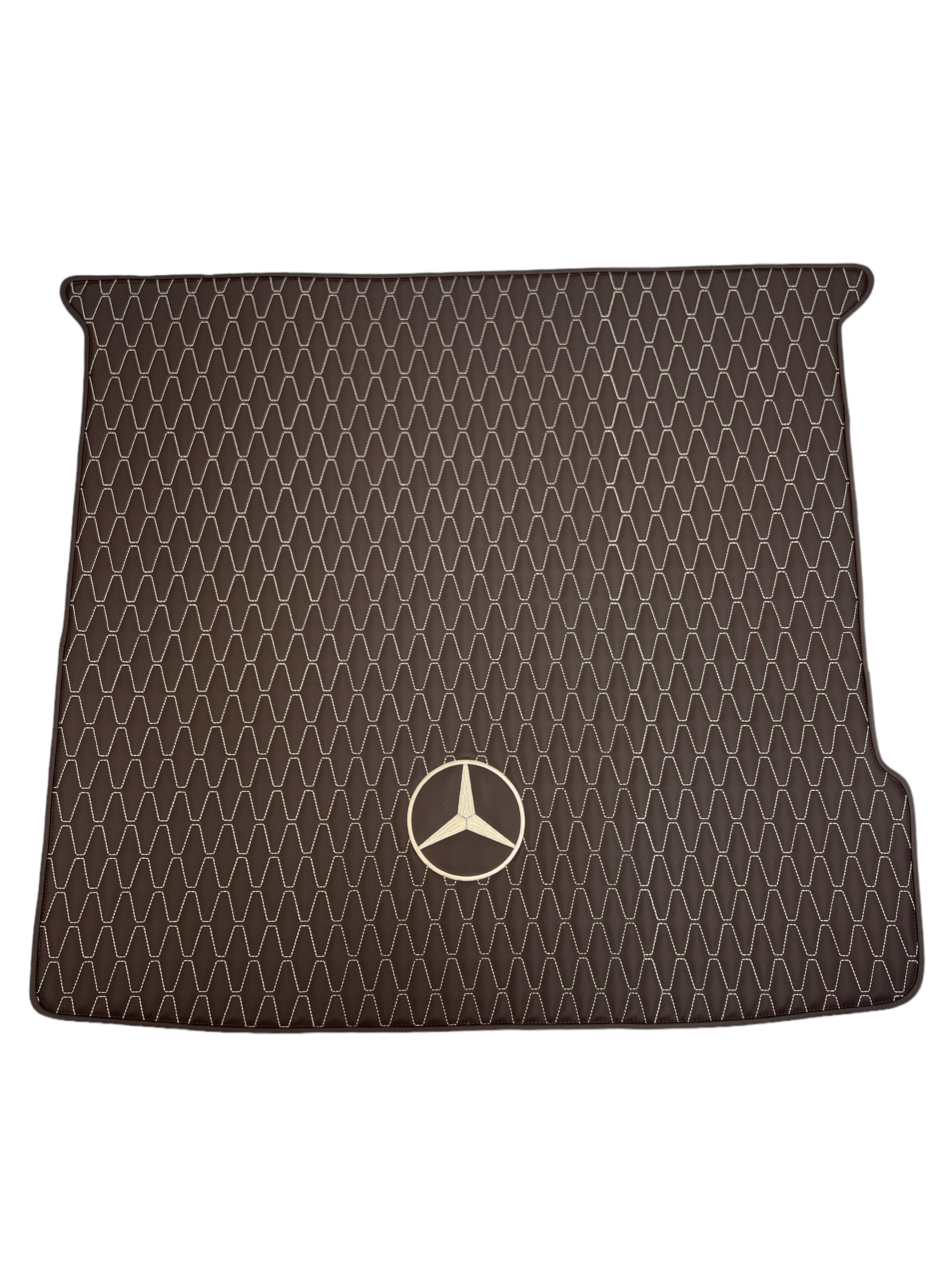 Trunk Mats in "Long comb" Design Brown with Beige Stitching