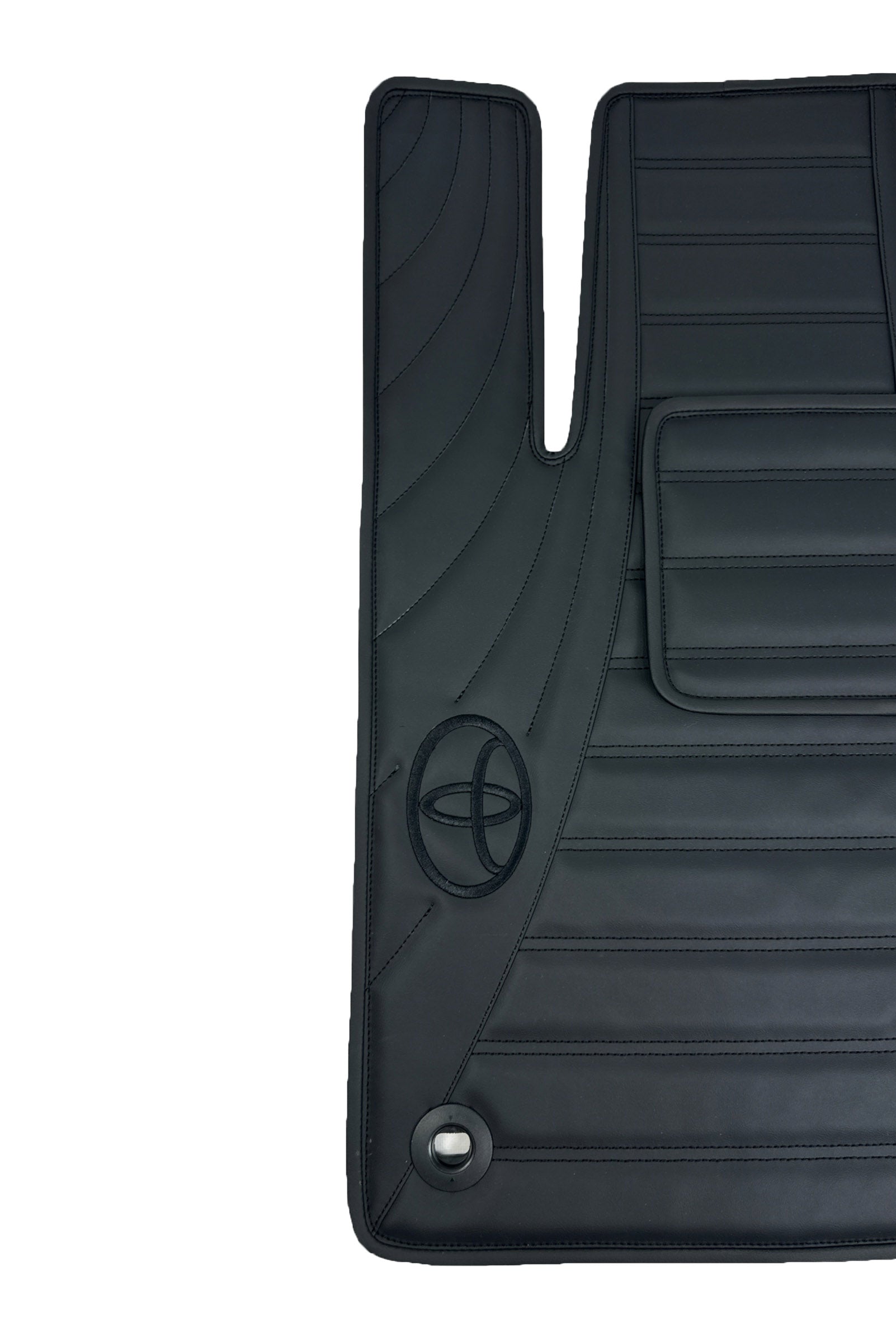 Car Floor Mats in "Figure Double Lines" Design Total Black