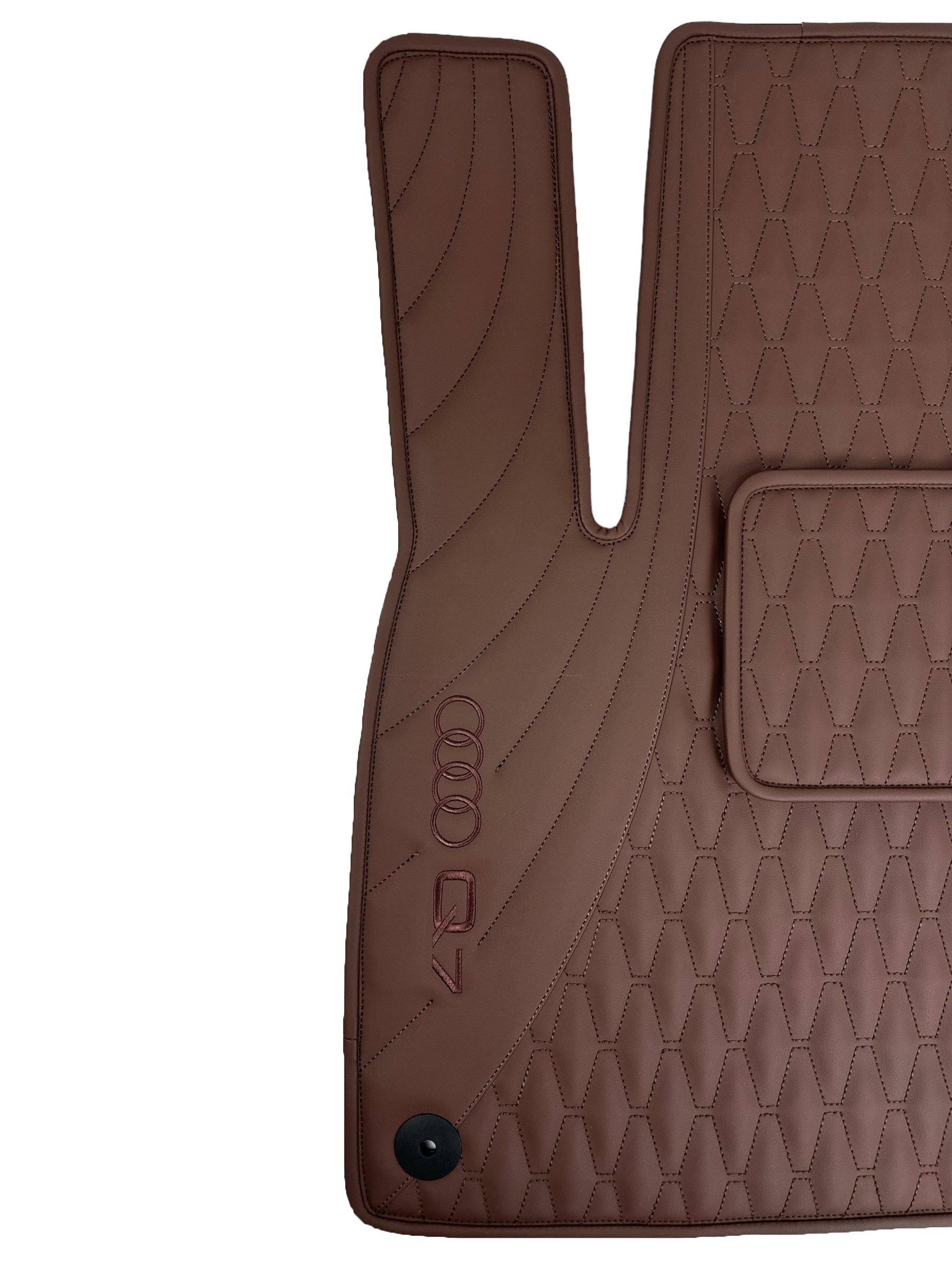 Car Floor Mats in "Figure Long Comb" Design Light Brown with Light Brown Stitching