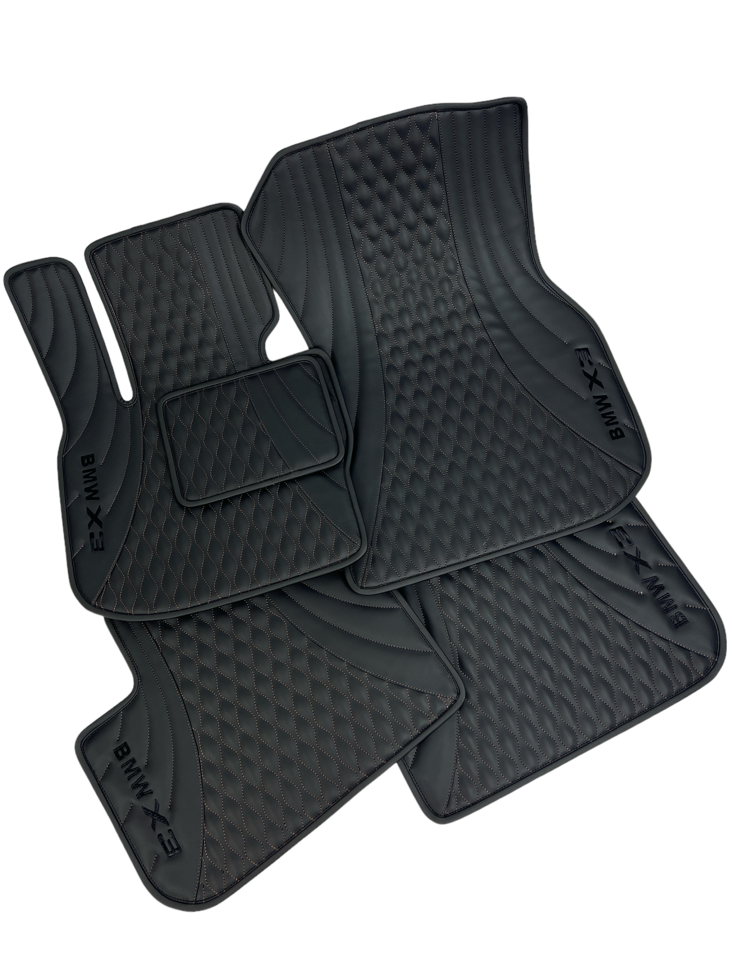 Car Floor Mats in "Figure Waves" Design Total Black