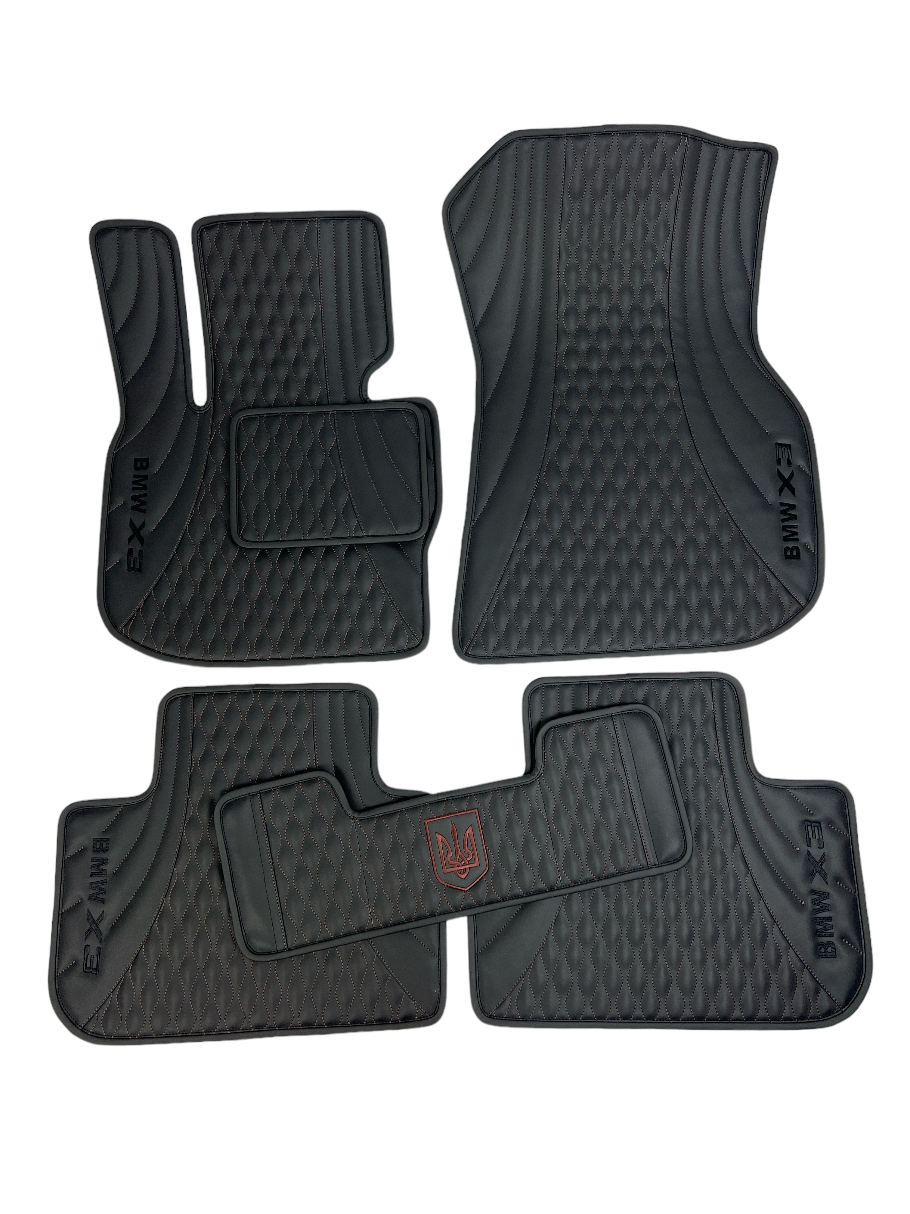 Car Floor Mats in "Figure Waves" Design Total Black