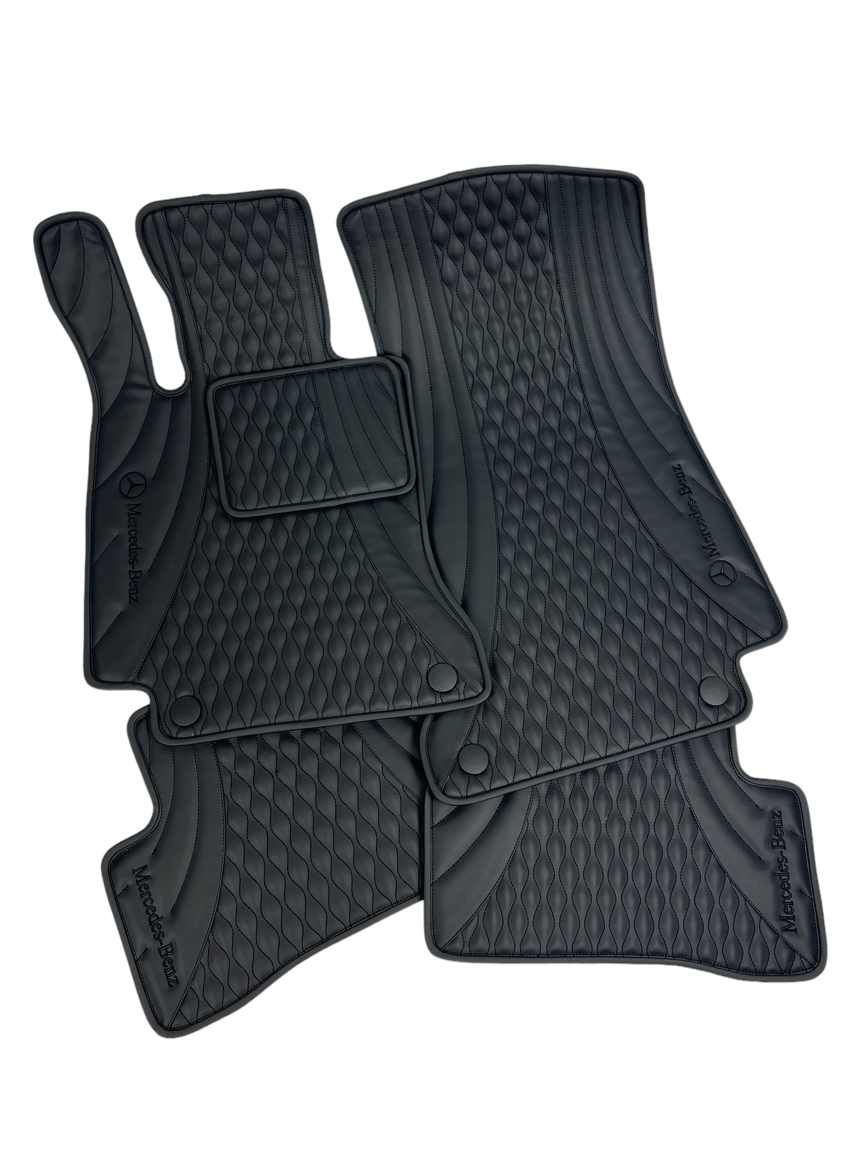 Car Floor Mats in "Figure Waves" Design Total Black