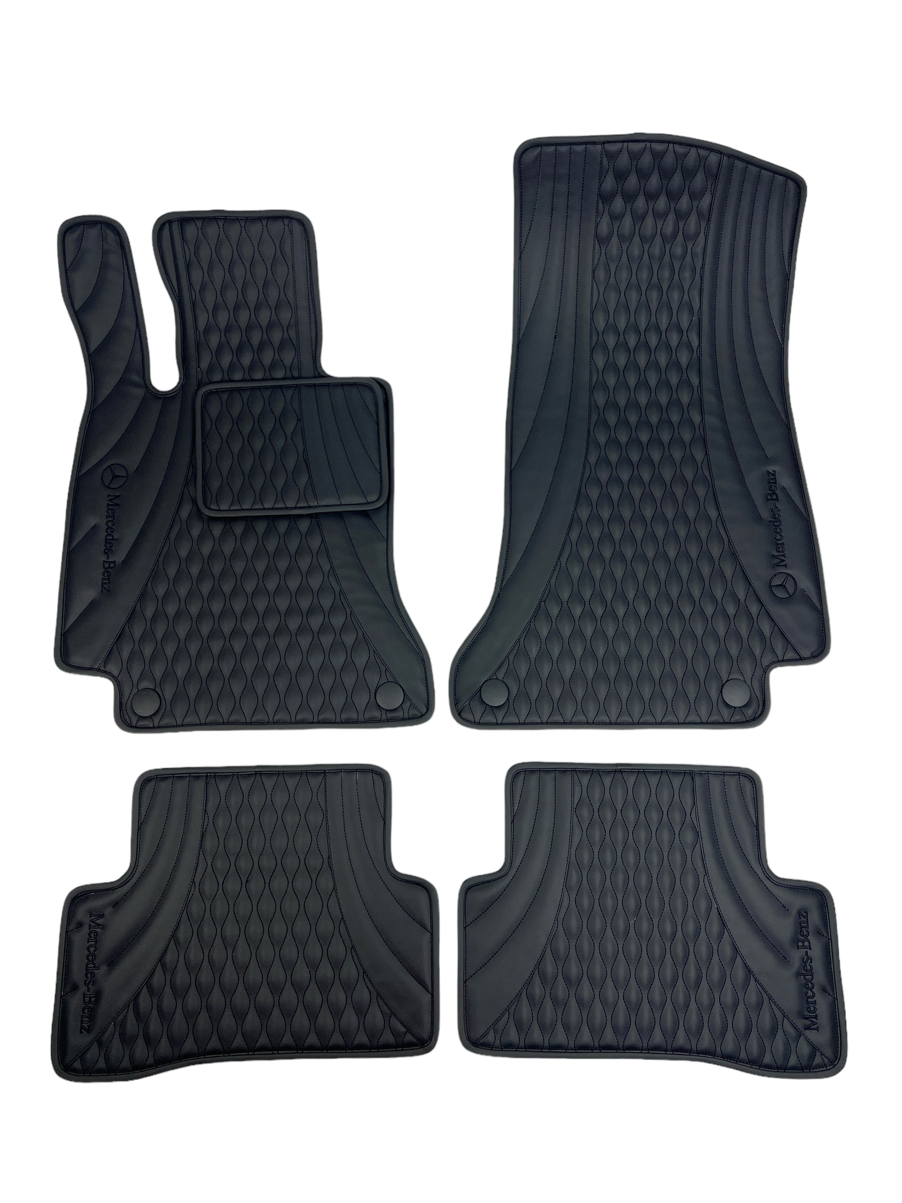 Car Floor Mats in "Figure Waves" Design Total Black