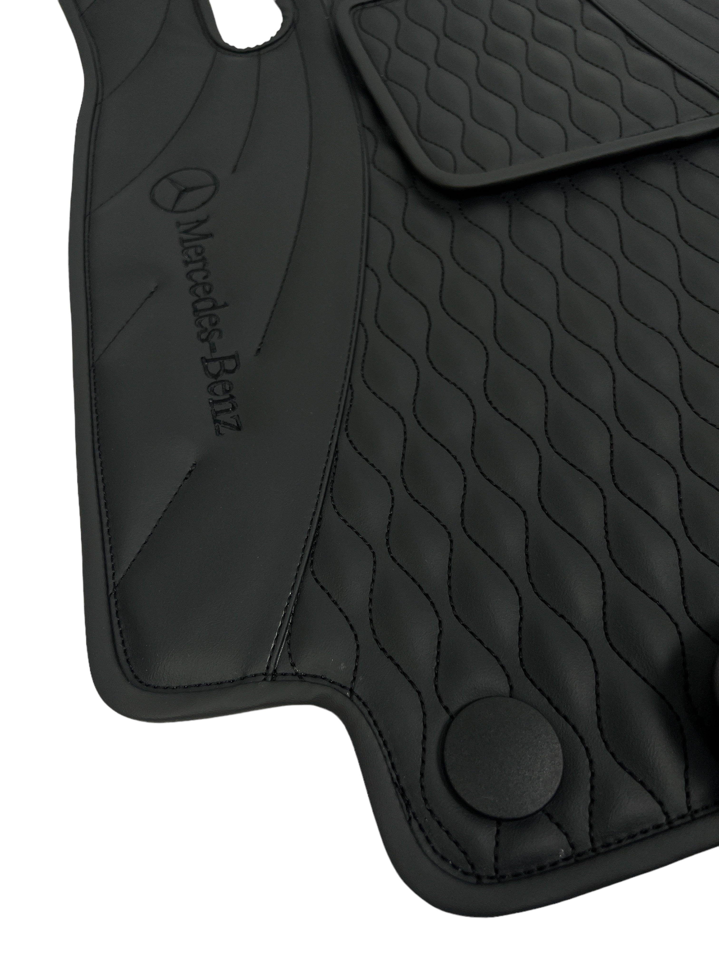 Car Floor Mats in "Figure Waves" Design Total Black