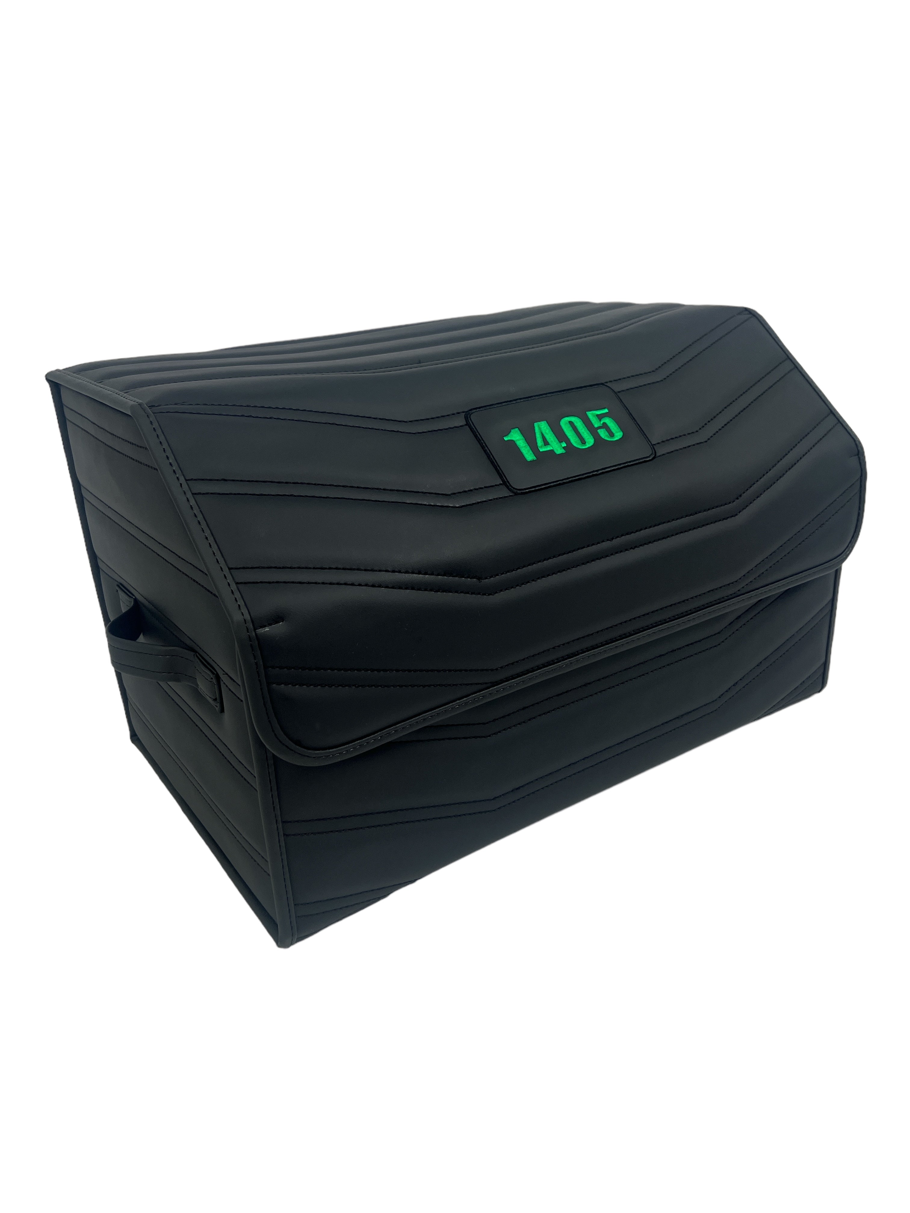 Organizer in the "Double Staple" design Black with Green Logo